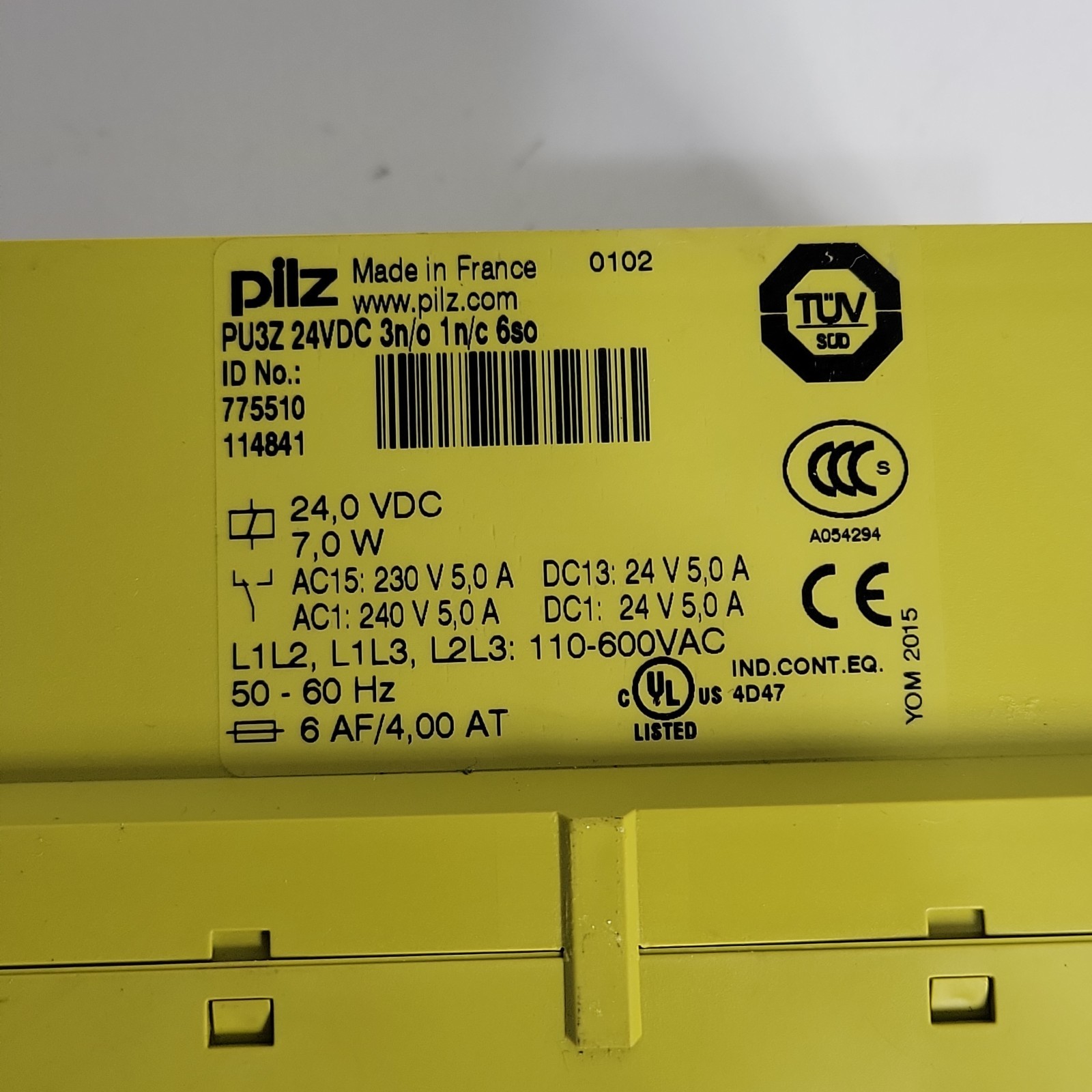 PILZ PU3Z 24VDC 3n/o 1n/c 6so 775510 Safety Relay Electric System Module