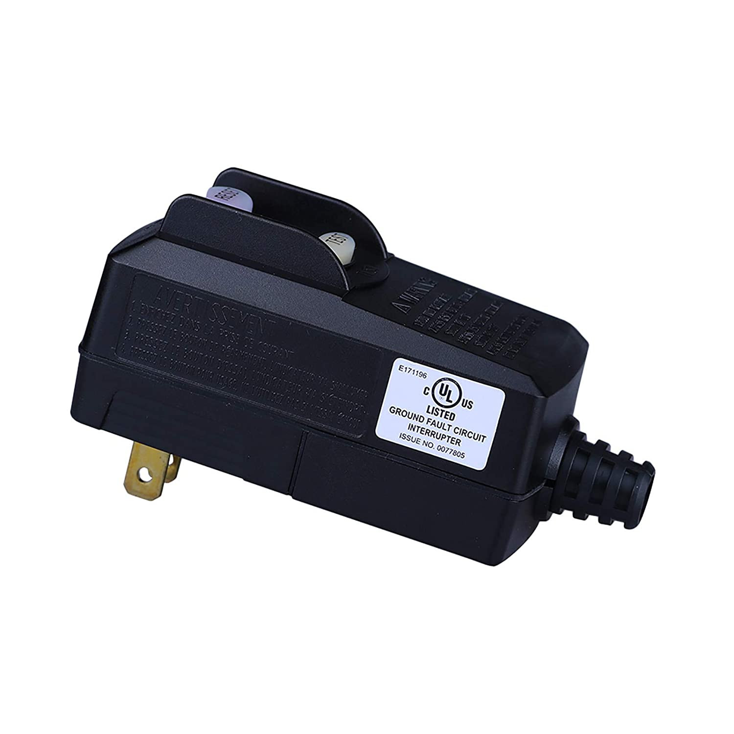 GFCI Plug Replacement 2 Prong Electrical Cord End Male GFI Waterproof Circuit