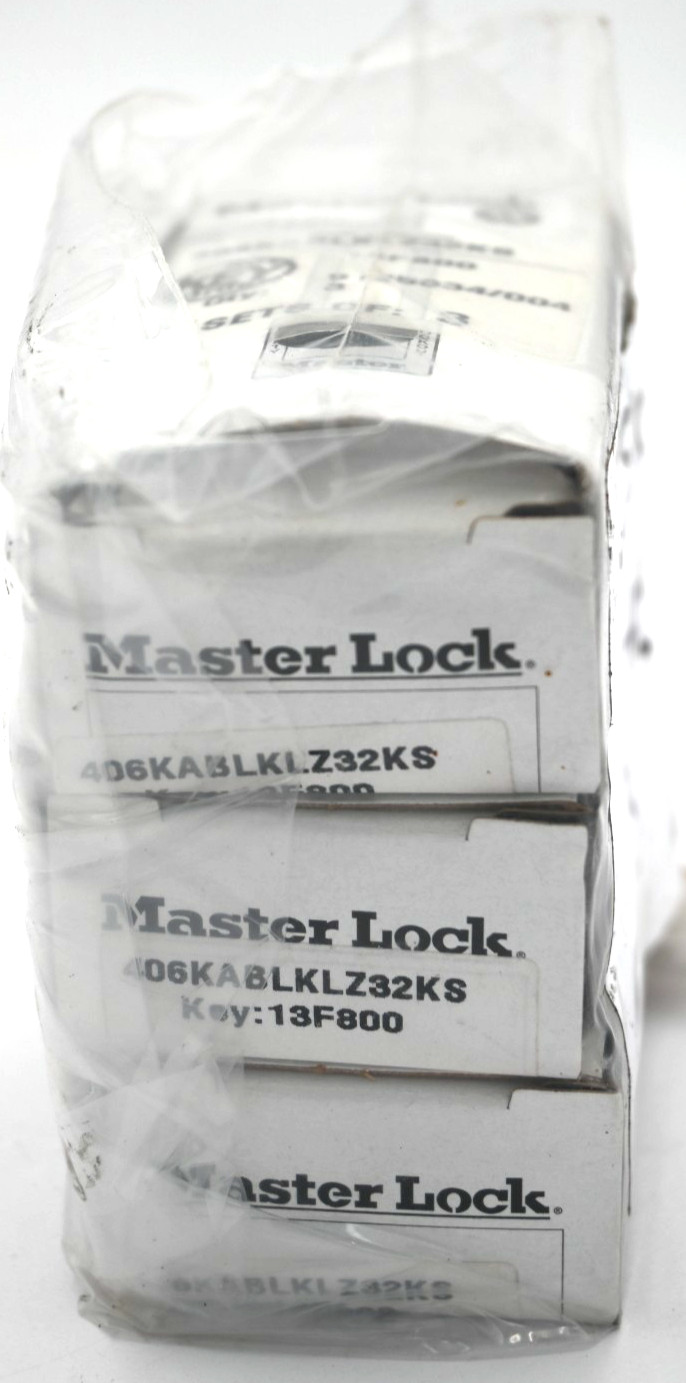 MASTER LOCK 406KABLKLZ32KS PADLOCK, ISOLATION MAS Key:13F800 (SET OF 3PCS)