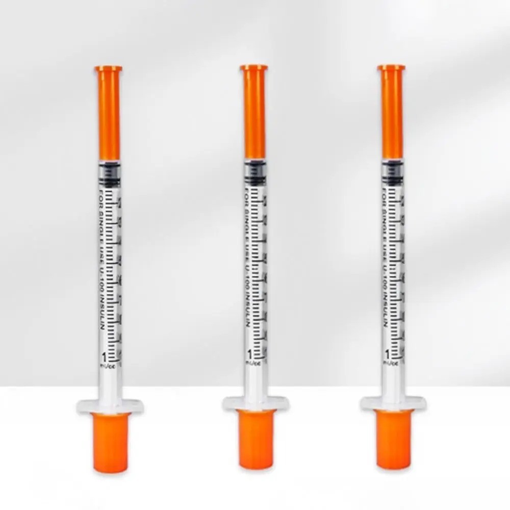 1ml/cc. 10pcs Manual Push Syringe Feeding Device Straight Tip Needle Plastic