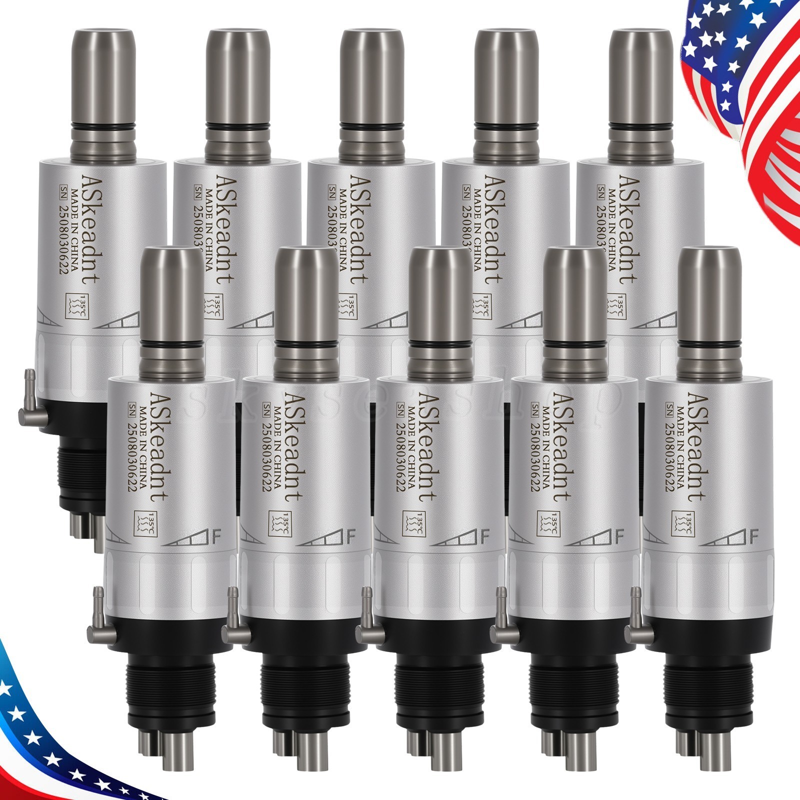 ASkeadnt Dental slow low Speed Handpiece Air Motor 4 Holes E-Type Connector FX