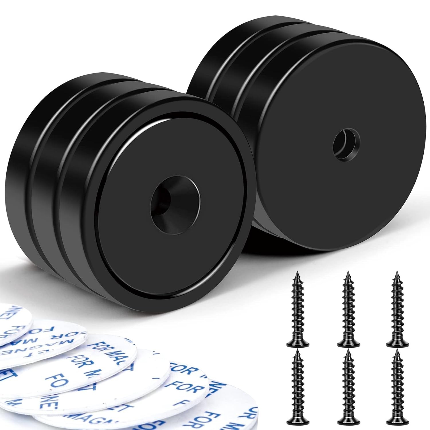 Neodymium Cup Magnets 110lb Waterproof Strong Wall Mount Magnets Pack of 6