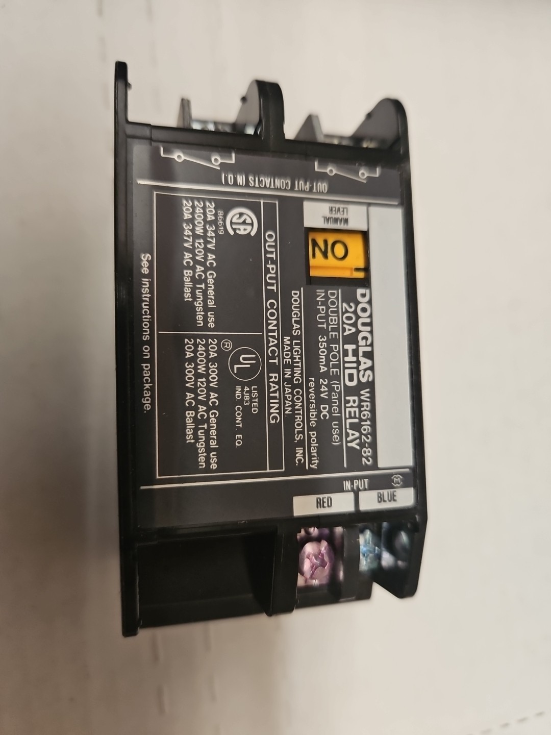 WR 6162 82 Douglas Lighting Controls WR6162-82 20A HID RELAY DOUBLE POLE