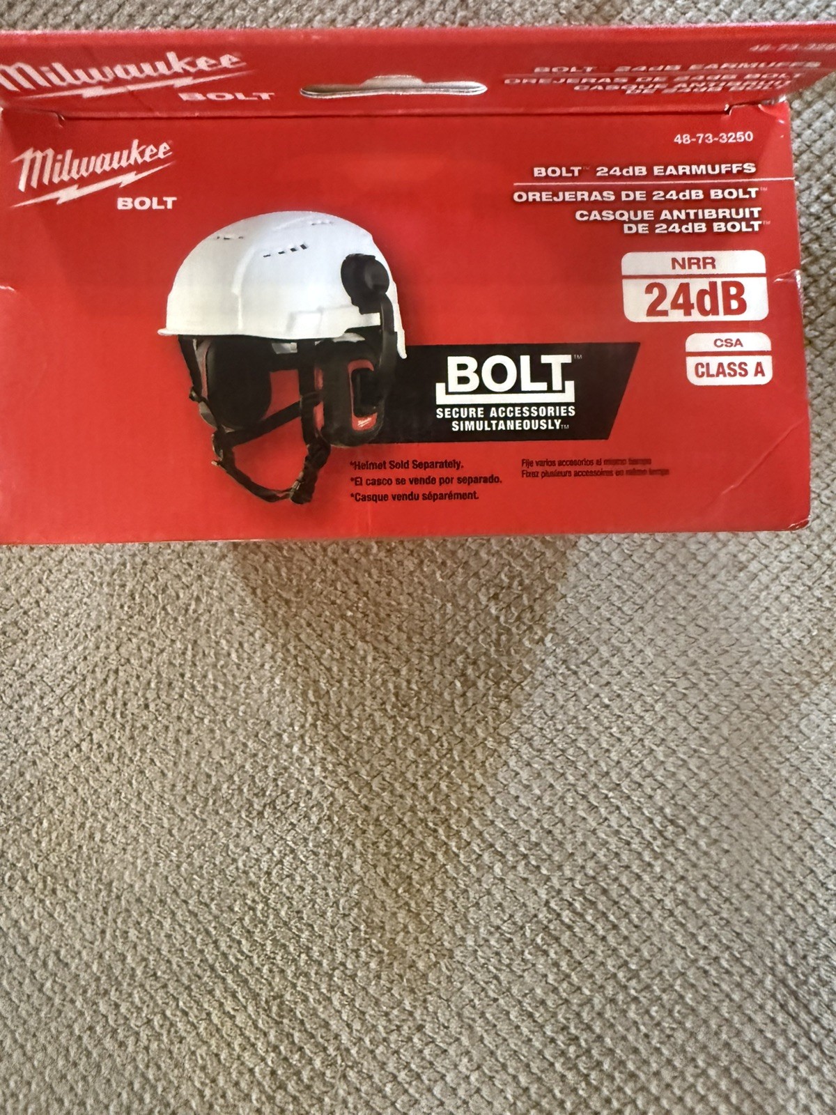 Milwaukee 48-73-3250 BOLT 24dB EARMUFFS, Use with Safety Helmets and Hard Hats