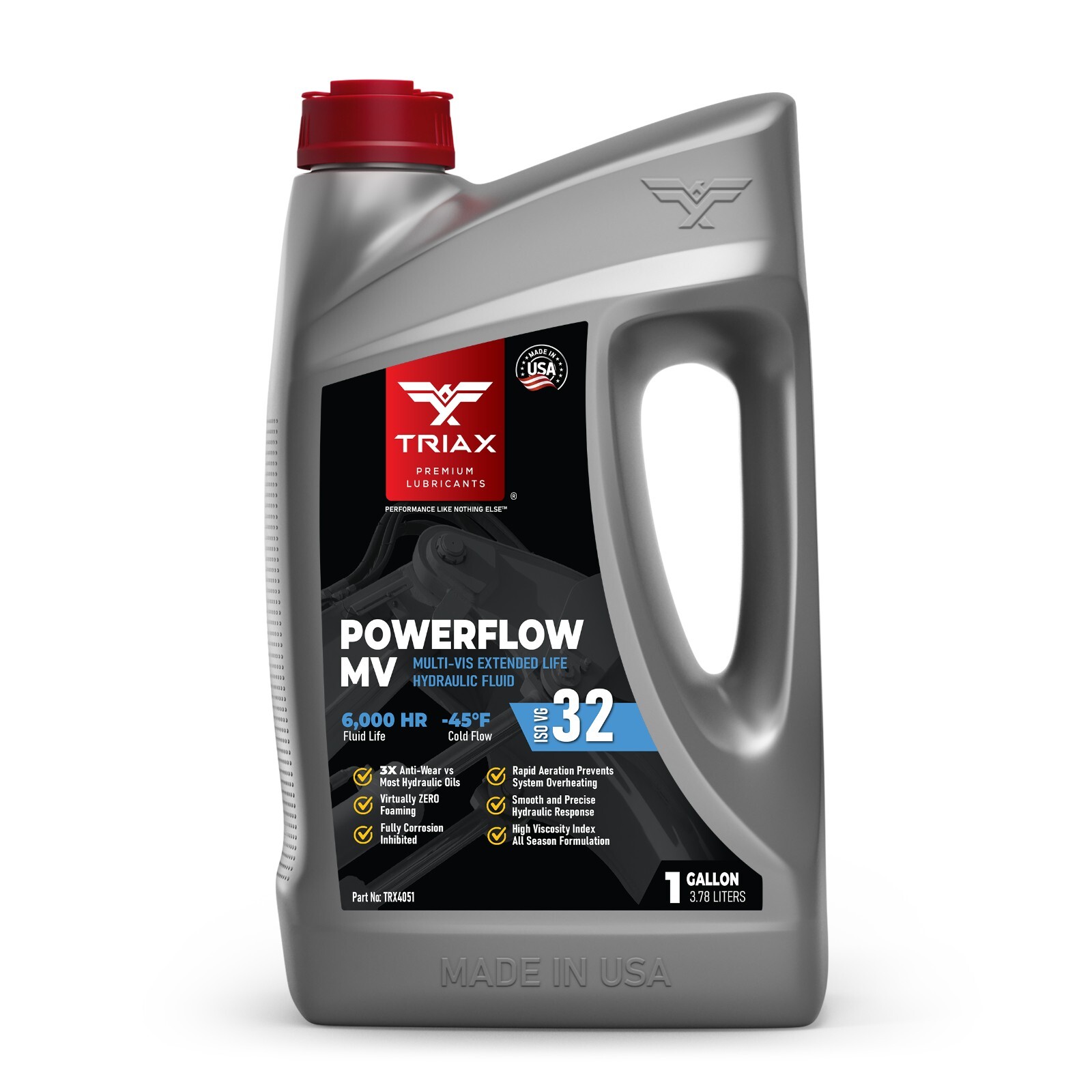 TRIAX Powerflow MV 32 – Multi-Viscosity Hydraulic Oil (1 Gallon)