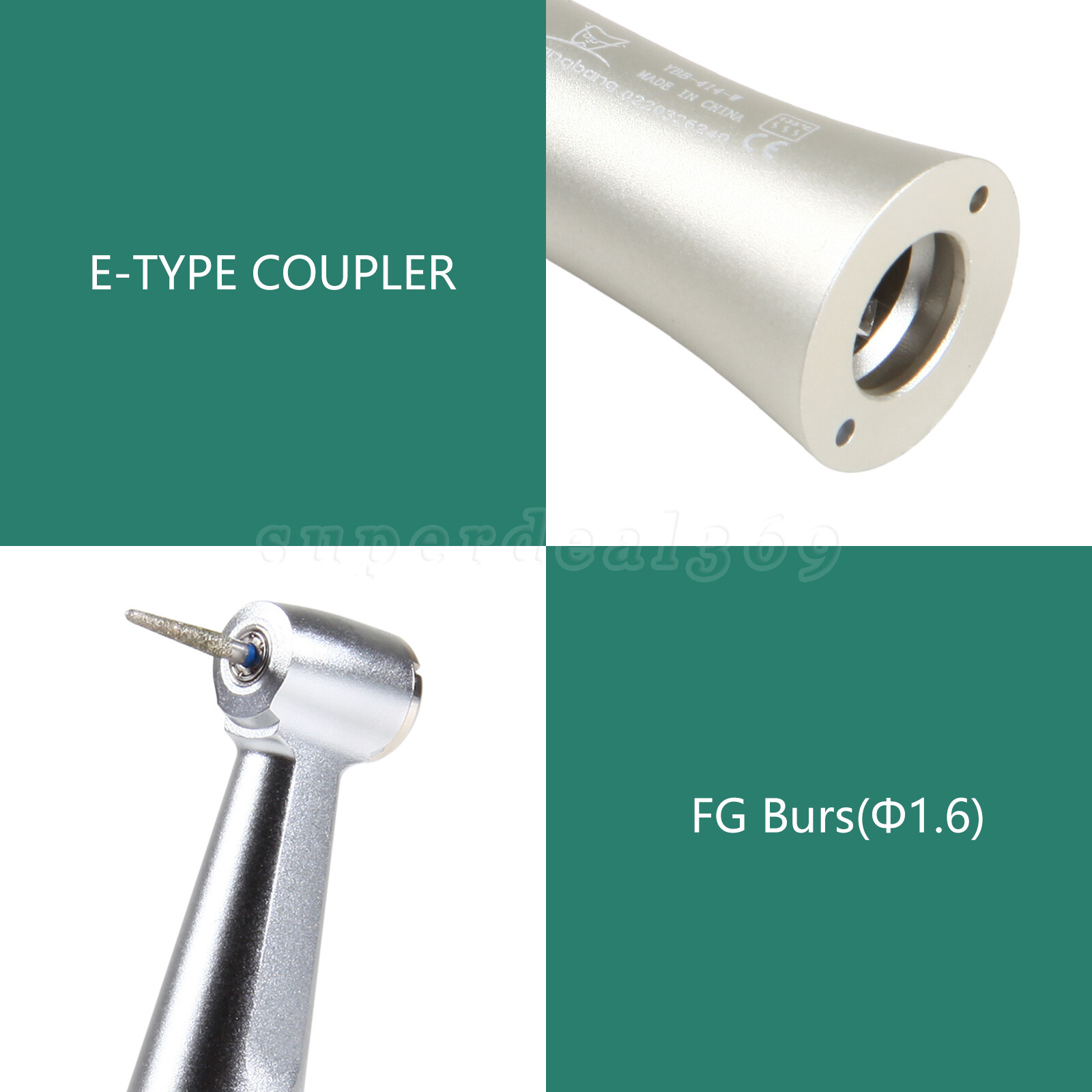 Dental Push Button Low Speed Contra Angle Handpiece E-type Fit FG 1.6mm Burs SA