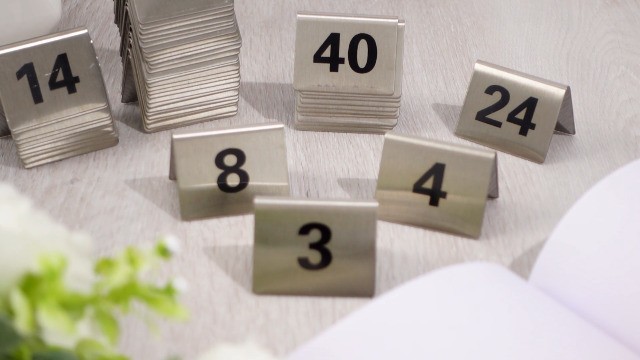 100 Pack Stainless Steel Table Numbers 1-100, Double-Sided Tent Signs for Events