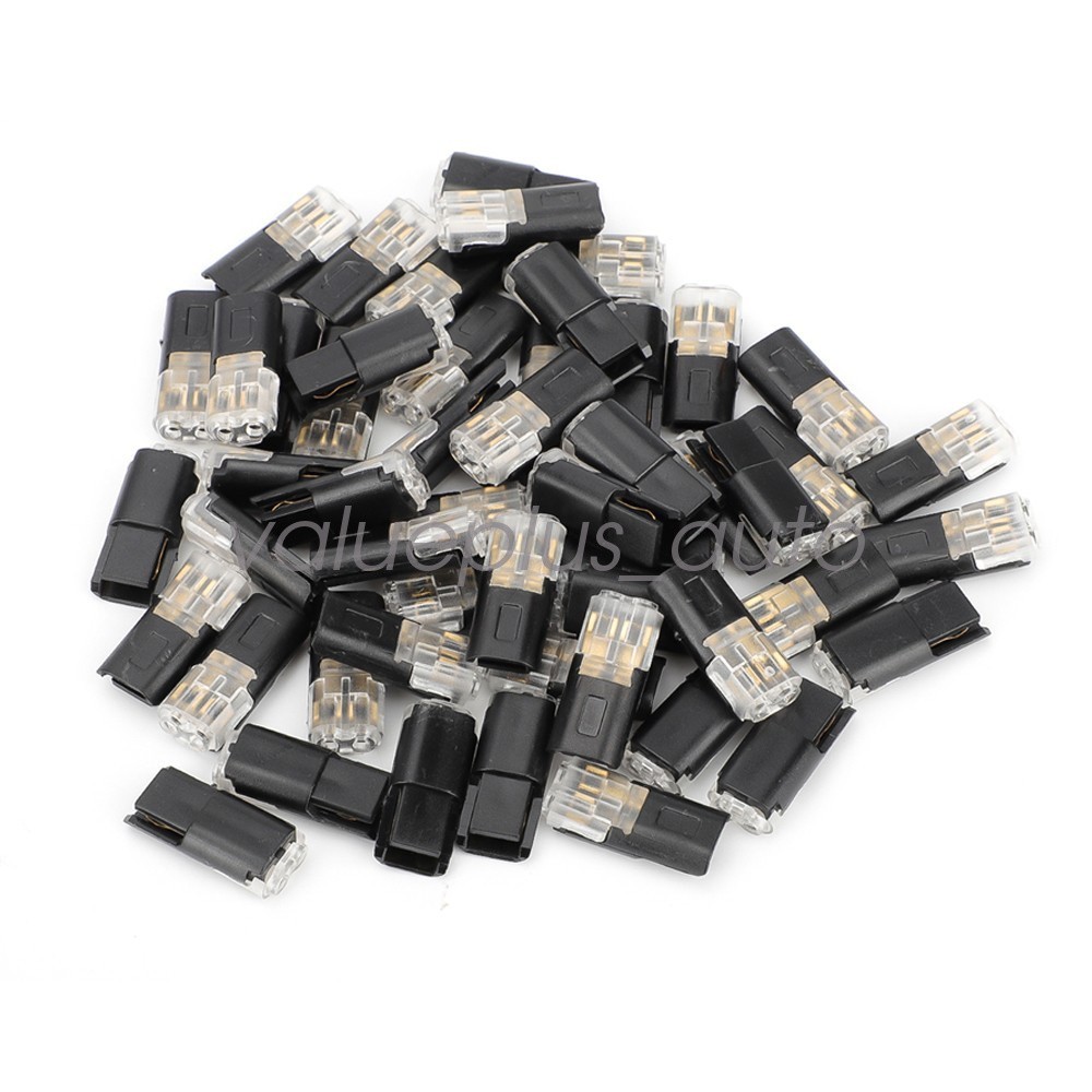 50 PCS Double-Wire Plug-in Connector with Locking Buckle, Pluggable Connectors