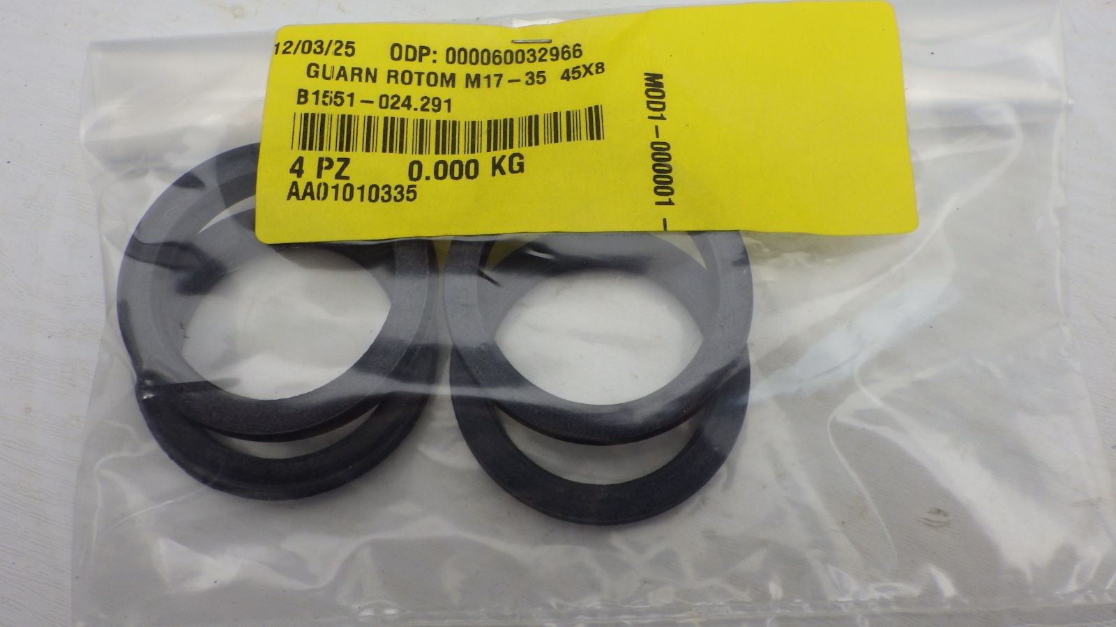 OEM Italian Bottling Plant Valve Seal Kit (100) Green Rinser (4) Black Rotary Ga