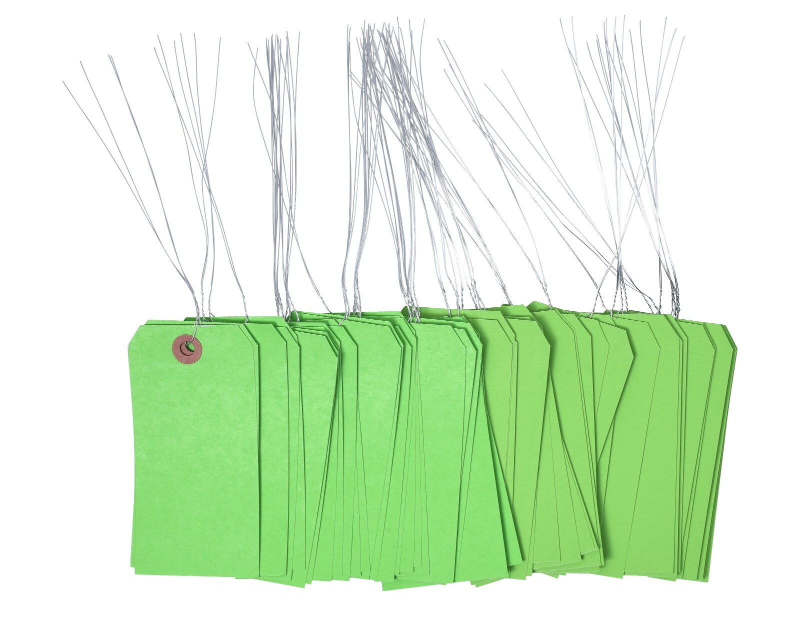 1000 pcs of 4 3/4″ x 2 3/8″ Size 5 Green Cardstock Hang Tag Tags with Wire 13 Pt