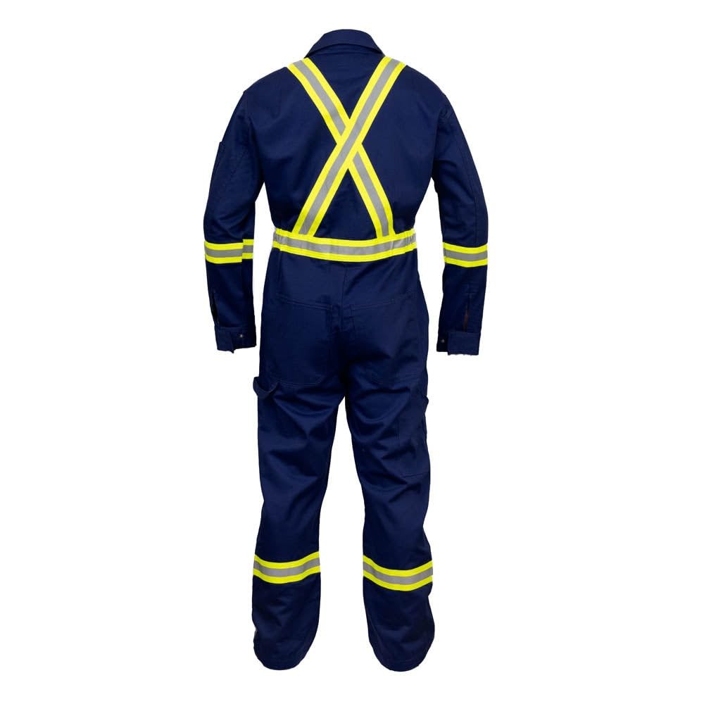 Just In Trend Hi-Vis Coverall, 100% Cotton, 7oz, Leg Zipper S Navy Blue
