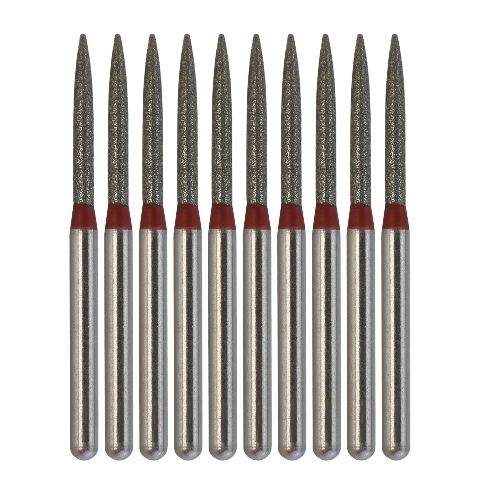 Dental Diamond Burs Flame Bur 863/012F Fine Grit Red FG for High Speed Turbine