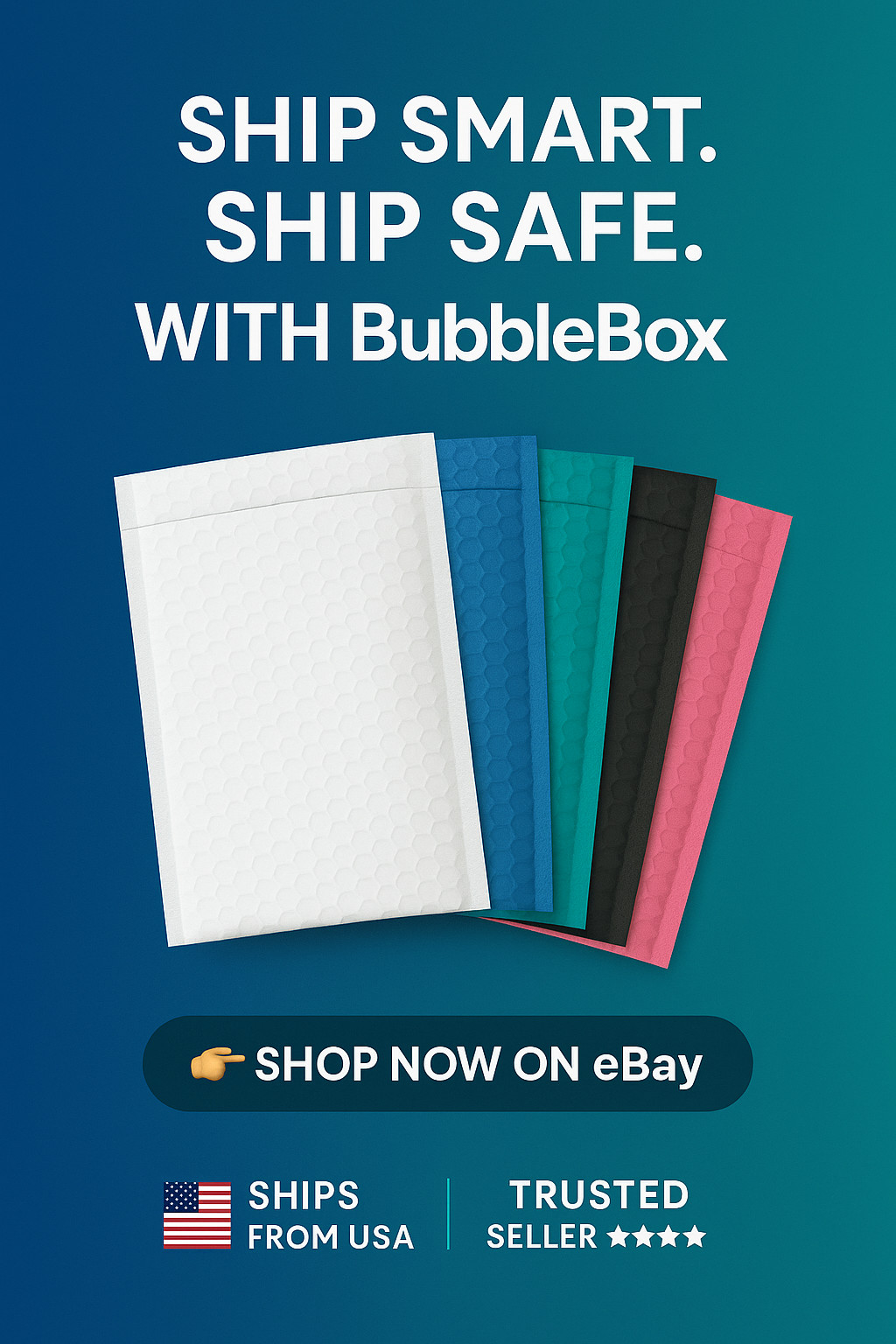1000 #000 4×8 Poly Bubble Mailers Padded Self Seal Shipping Envelopes Bulk