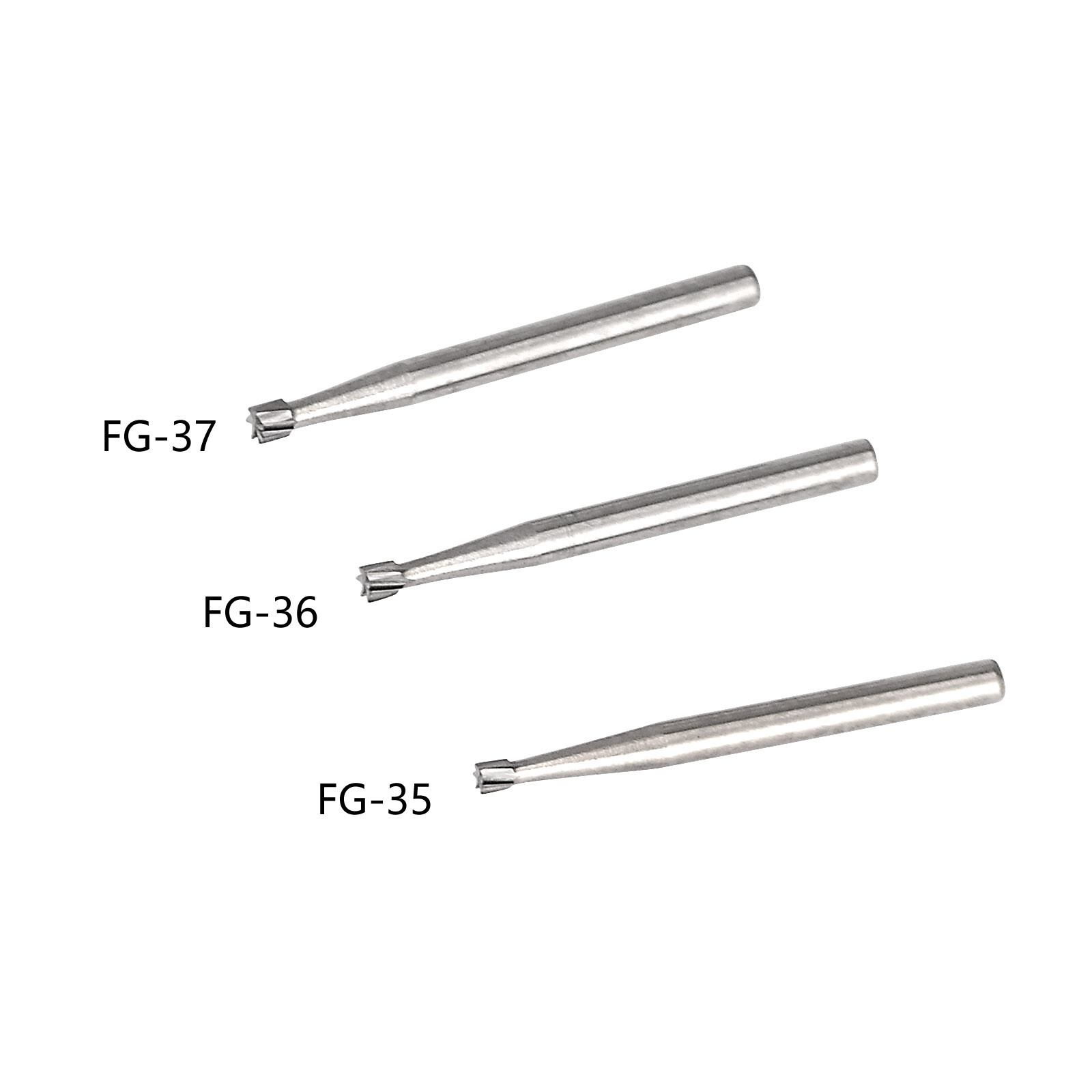 10PCS Dental Carbide Drill Bur Diamond FG1.6mm for High Speed Handpiece Tungsten