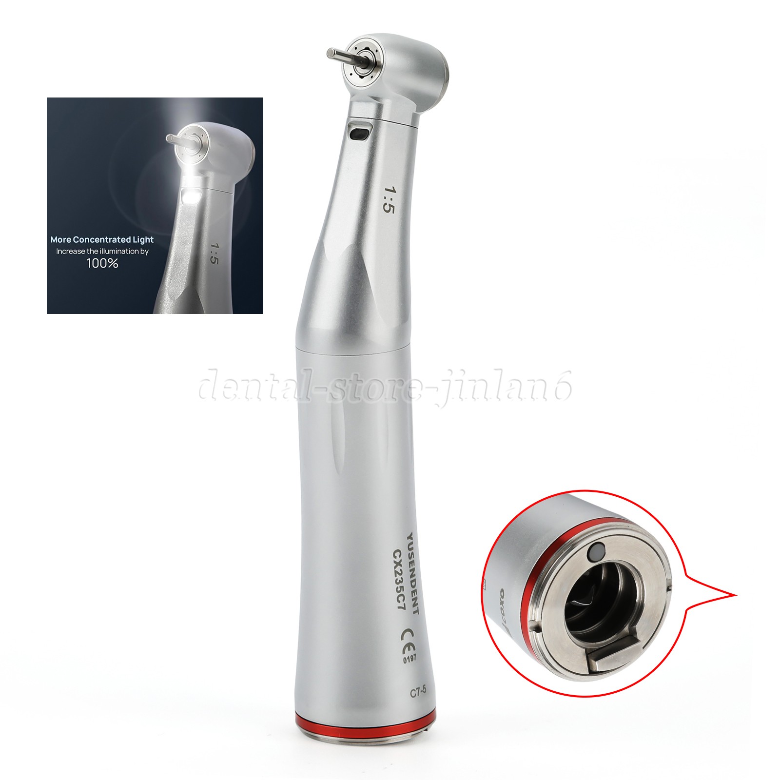 COXO Dental Internal water spray 1:5 Increasing LED Optic Fiber Contra Angle