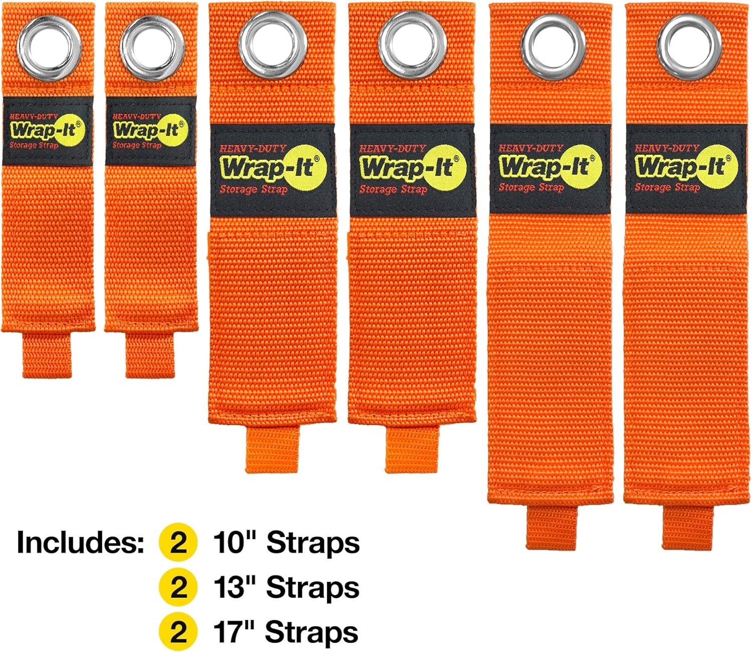 Heavy-Duty Straps Assorted 6-Pack, Blaze Orange – Garage Organizer and Extens…