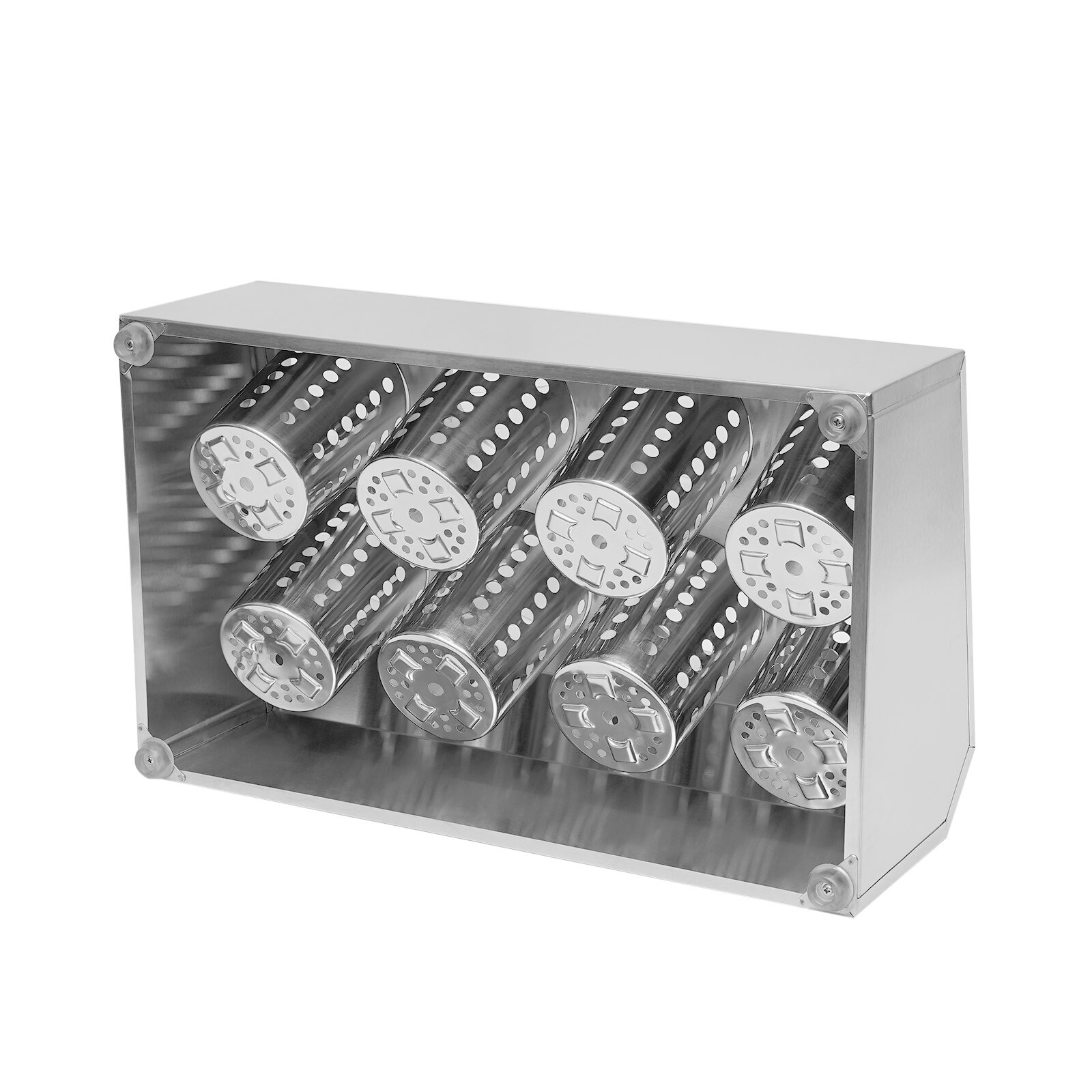 Stainless Steel 8-Compartment Flatware Utensil Holder With Removable Inserts
