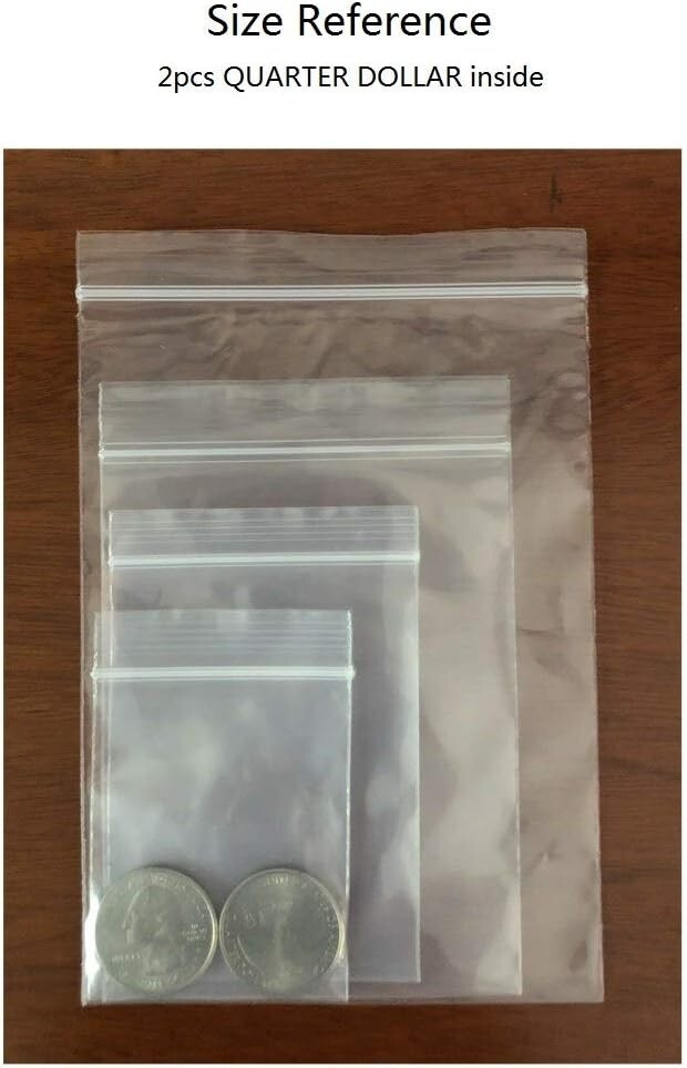 Clear Resealable Plastic Bags – 400 Pack, 4 Sizes, Perfect for Everyday Use