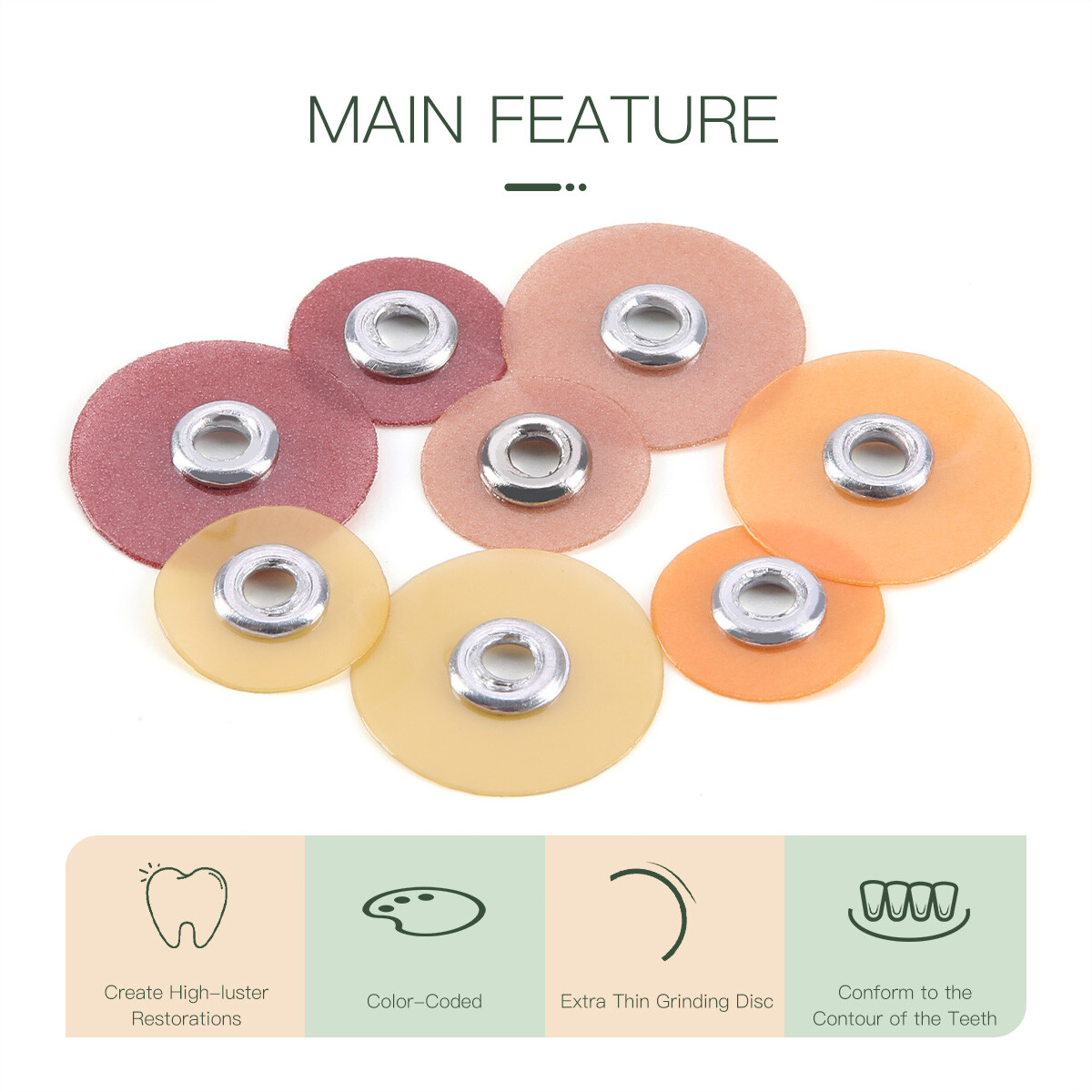 50pcs Dental Composite acabado de pulido discos gruarse + mandril 1/2″ or 3/8″