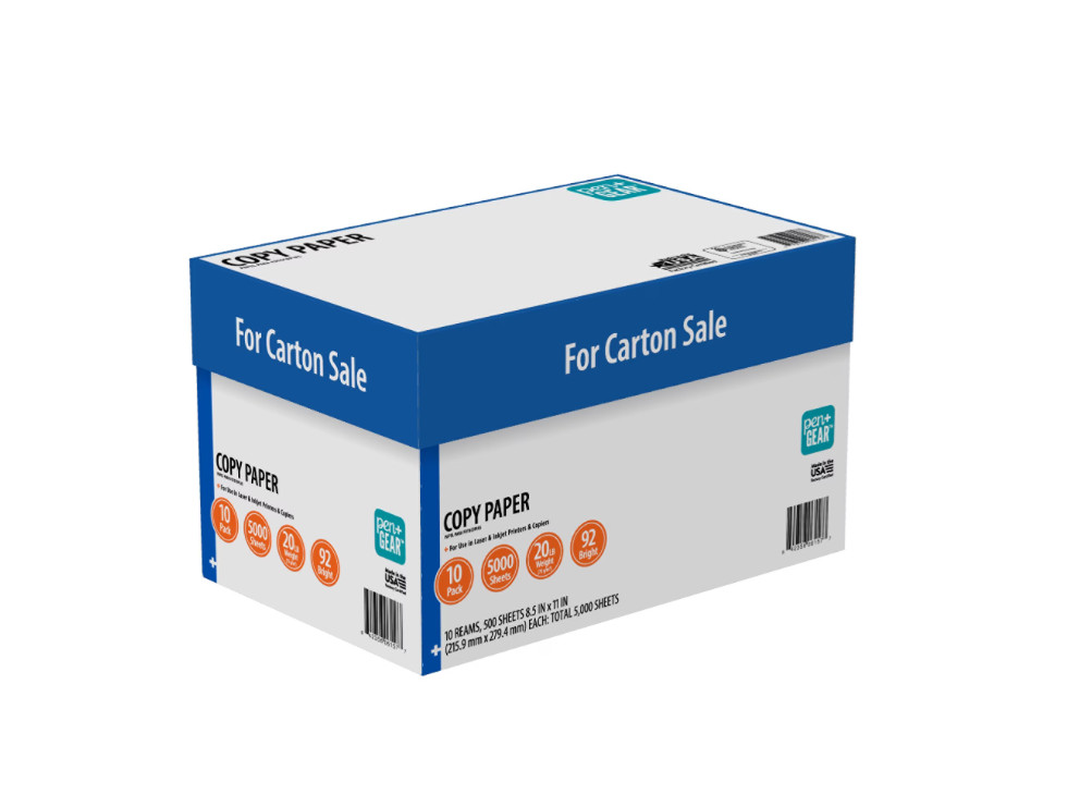 Pen+Gear Copy Paper 8.5 x 11 20 lb 92 Bright White 10 Ream Case 5000 Sheets