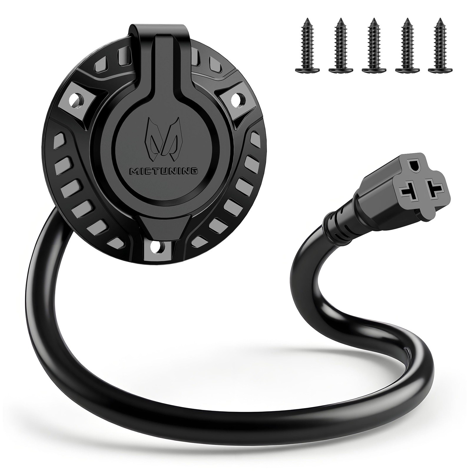 15A 125V AC Port Plug, 5-in-1 T-Blade Adapter & 18» Extension Cord Waterproof