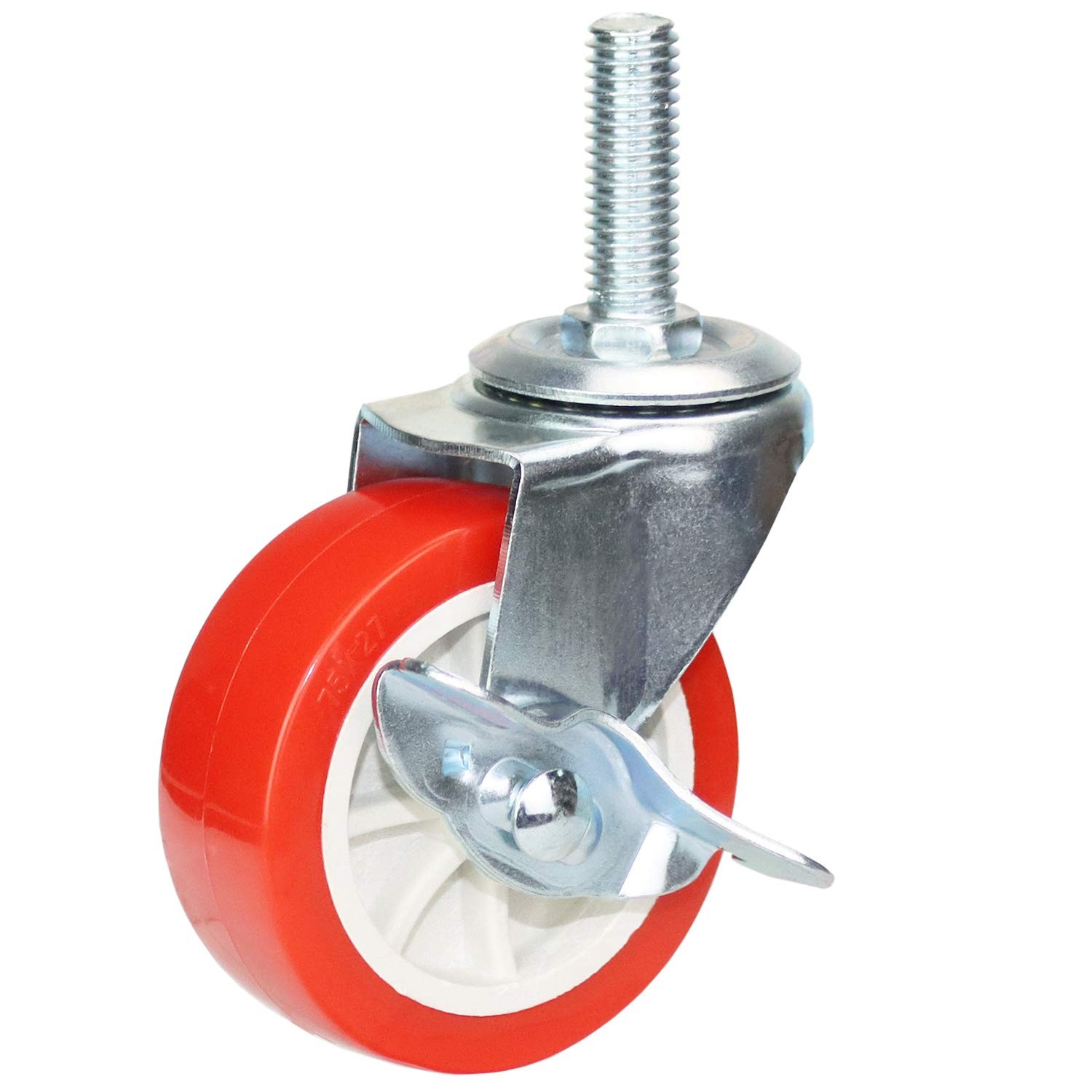 3 Inch American Size Threaded Stem Swivel Caster Wheels Heavy Duty Non Marking R