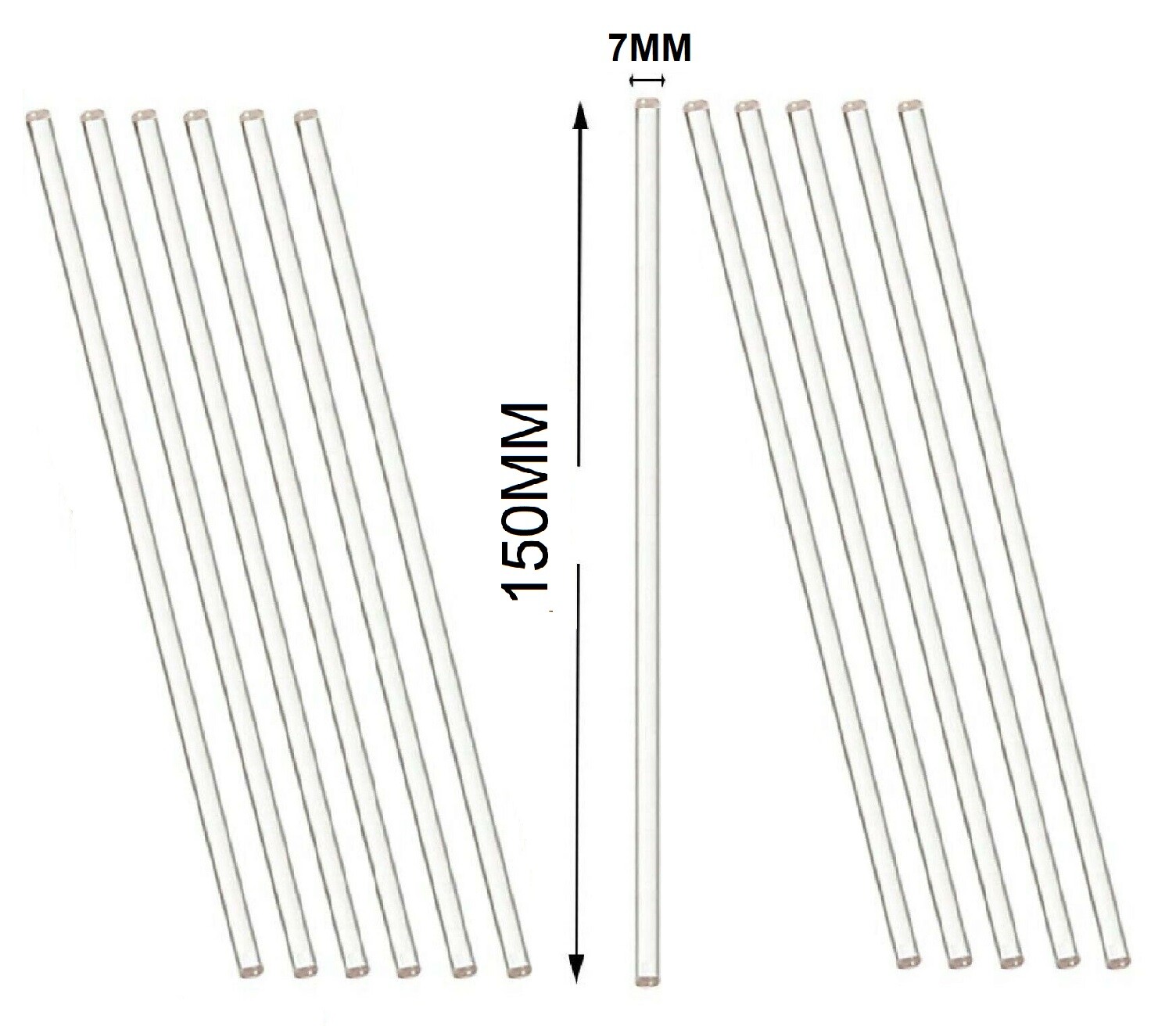 12 Pack Glass Stirring Rods 6″ Length for Science Education, Lab and Kitchen Use