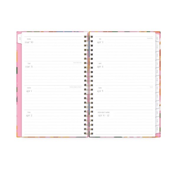 Weekly/Monthly Planner 15 Month Wirebound 5"x8" Textured Paper