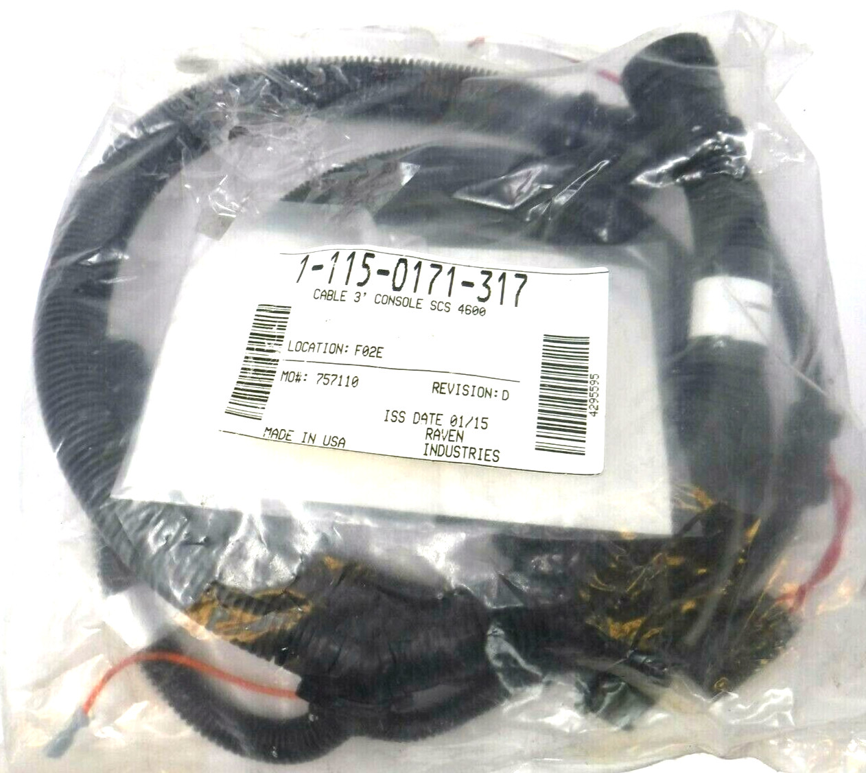 Raven CNH CABLE 3FT CONSOLE SCS 4600 115-0171-317 (OEM) *NEW*
