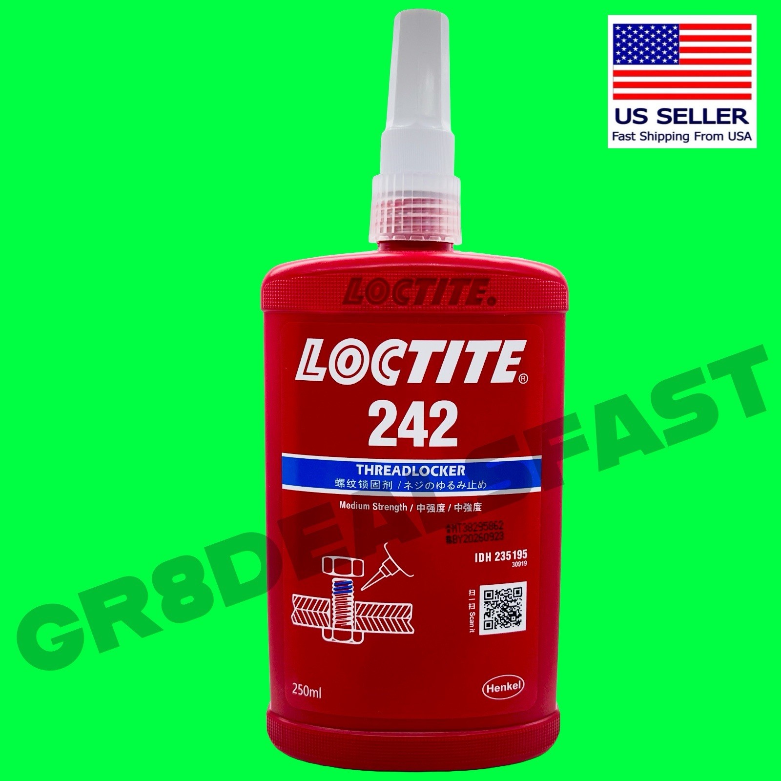 Loctite 242 Threadlocker Adhesive Blue 250ml Medium Strength Nut 🔥NOT EXPIRED🔥