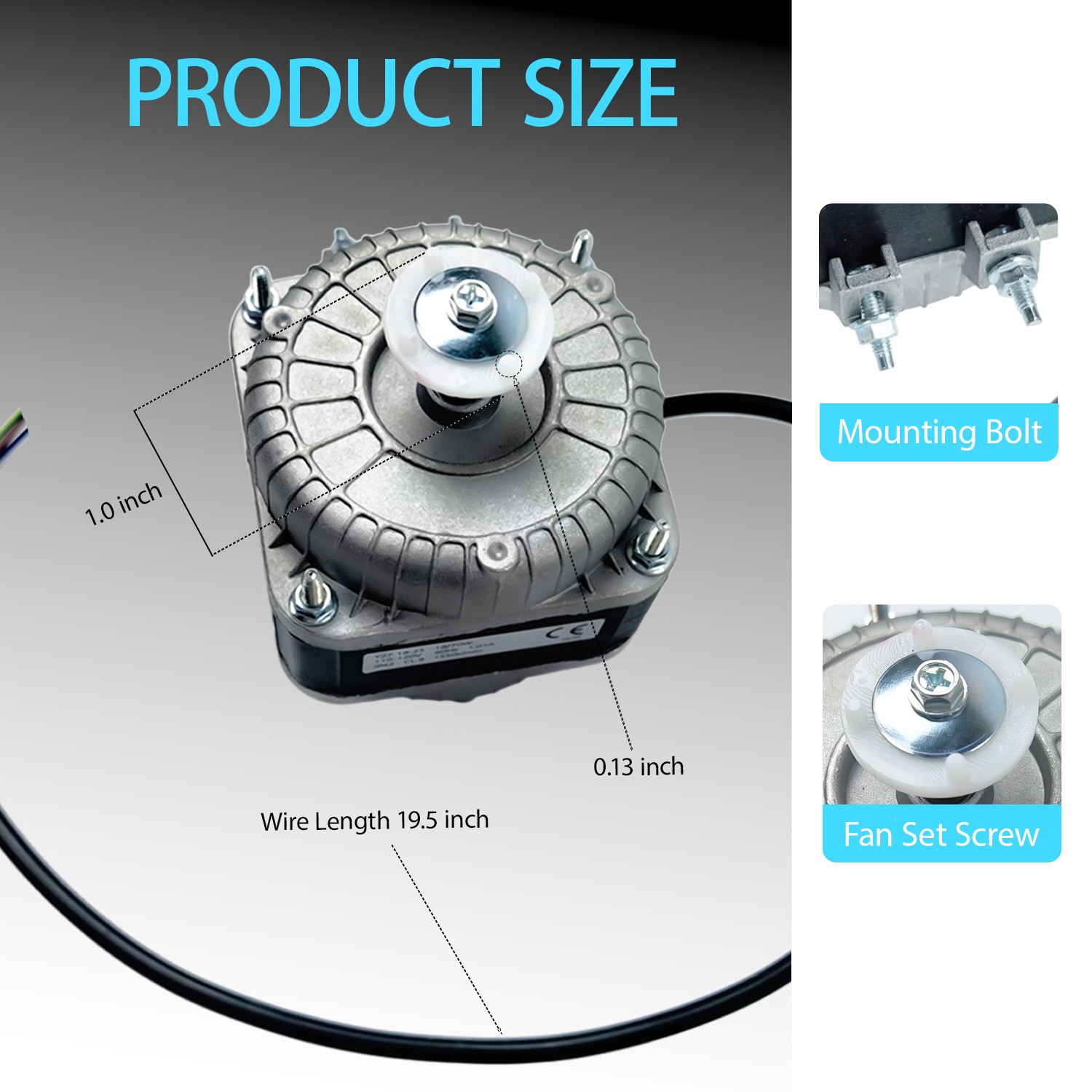 YZF18-25 Fan AC Motor 120V 60HZ 18W 1.01A 1550 r/min, Shaded Pole Motor for S…