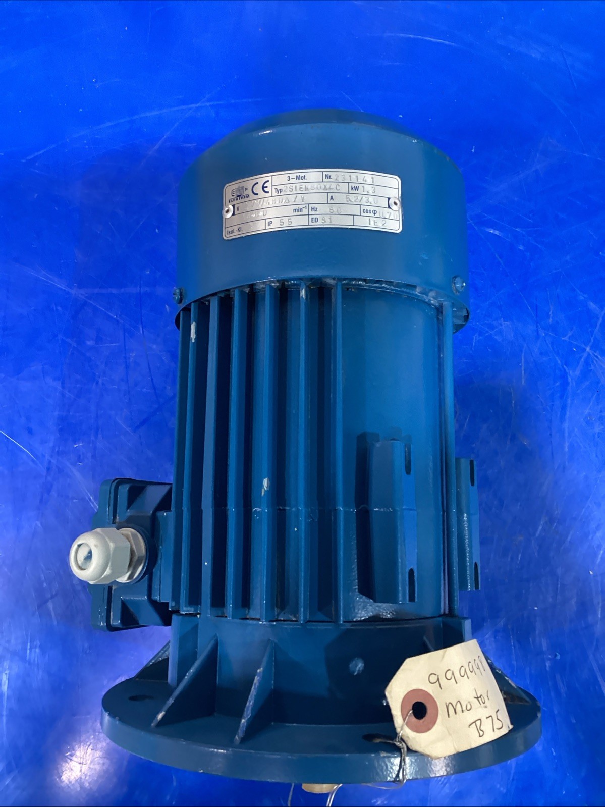 Elektrim Techtop 2SIEK80X4C 3-Phase Induction AC Motor 277/480 60 Hz 1660 RPM