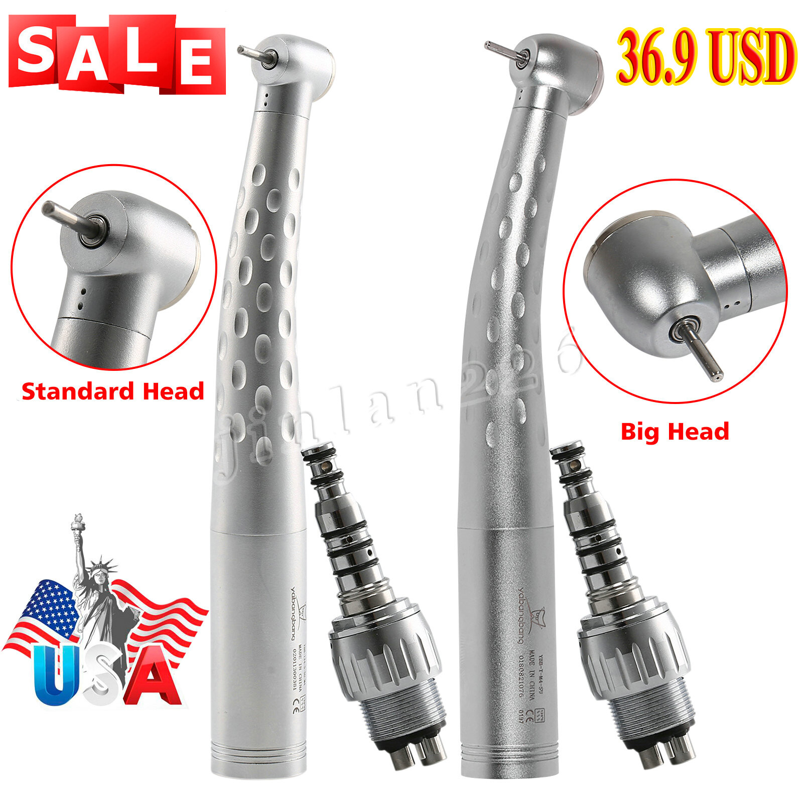 KAVO Style Dental Fiber Optic LED High Speed Handpiece Quick Coupler 4Holes 6Pin