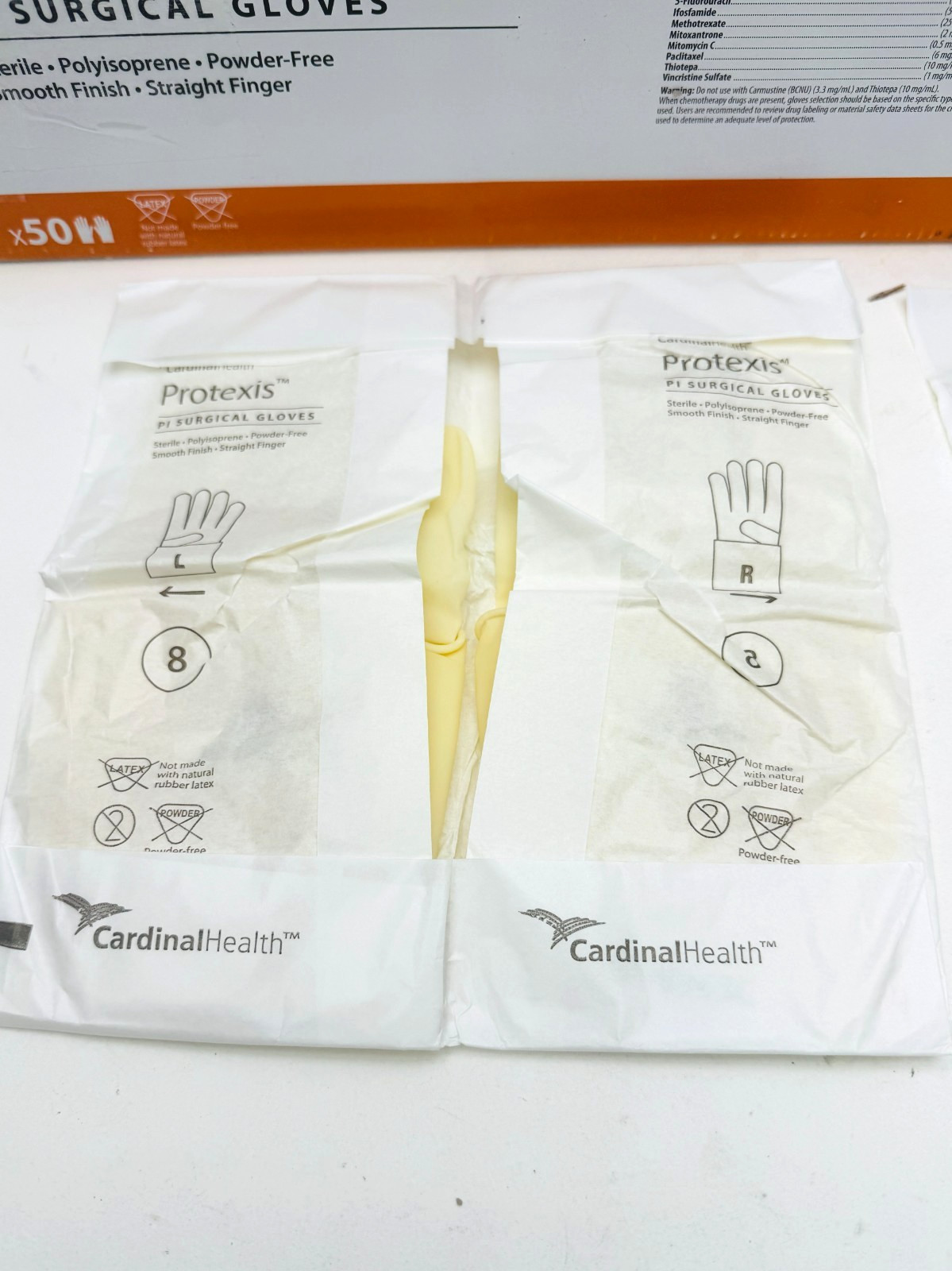 (x99) Protexis PI Surgical Sterile Powder Free Sz 8 Gloves 2D72PT80X, 2027 READ