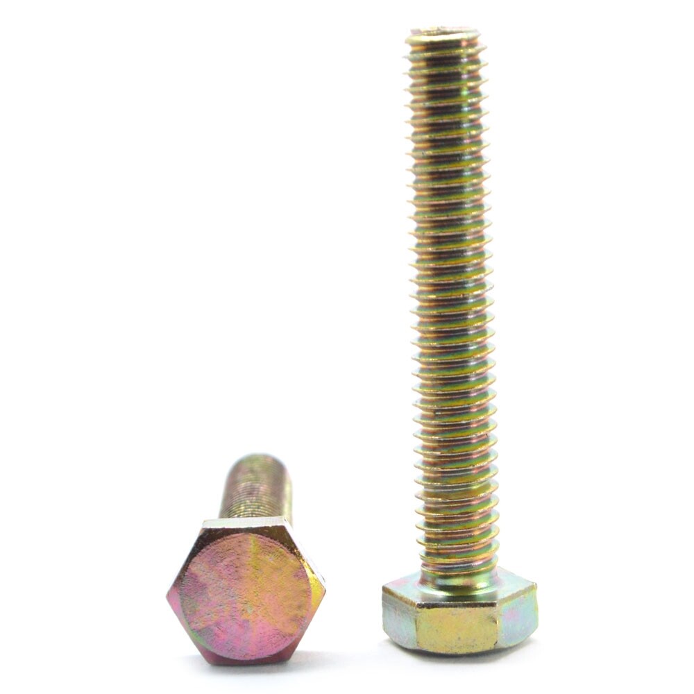 3/8-16 x 2 1/2 Coarse Grade 8 Hex Tap (Full Thread) Bolt Alloy Steel Yellow Zinc