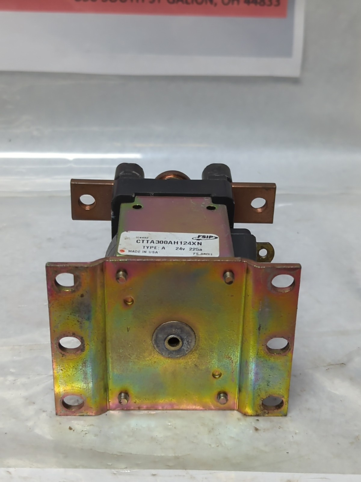 FSIP/GE,CTTA300AH124XN,TYPE A CONTACTOR 24 VOLT 225 AMP PRE-OWNED