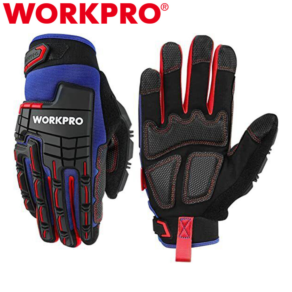 WORKPRO Heavy Duty Work Gloves w/PVC Protection Synthetic Leather Wear-Resistant