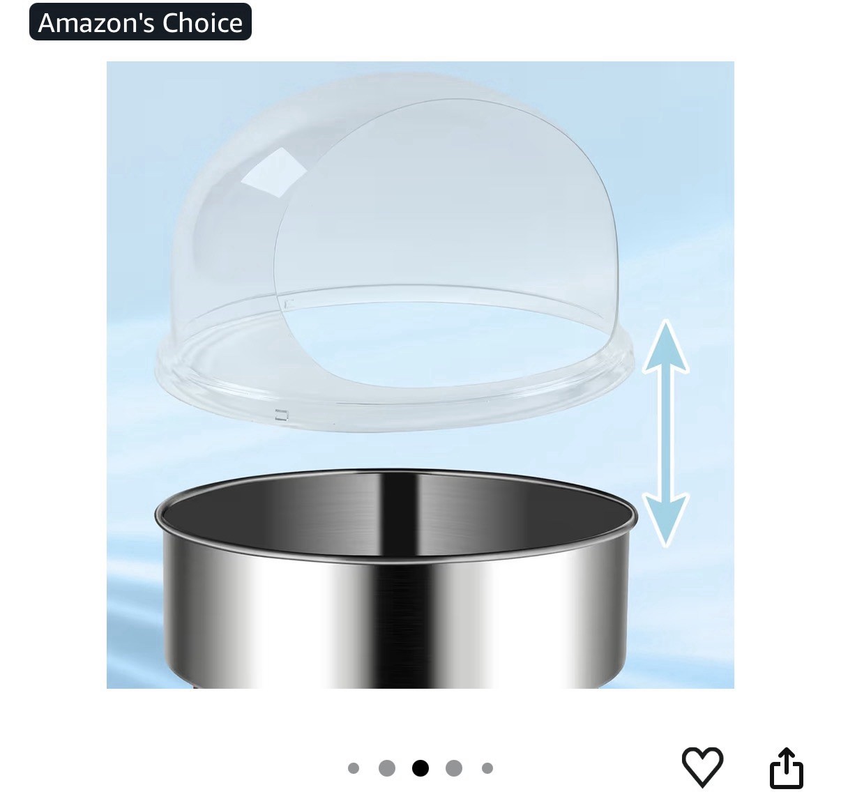 ROVSUN 21 Inch Cotton Candy Machine Cover Acrylic Dome Bubble Shield for Candy