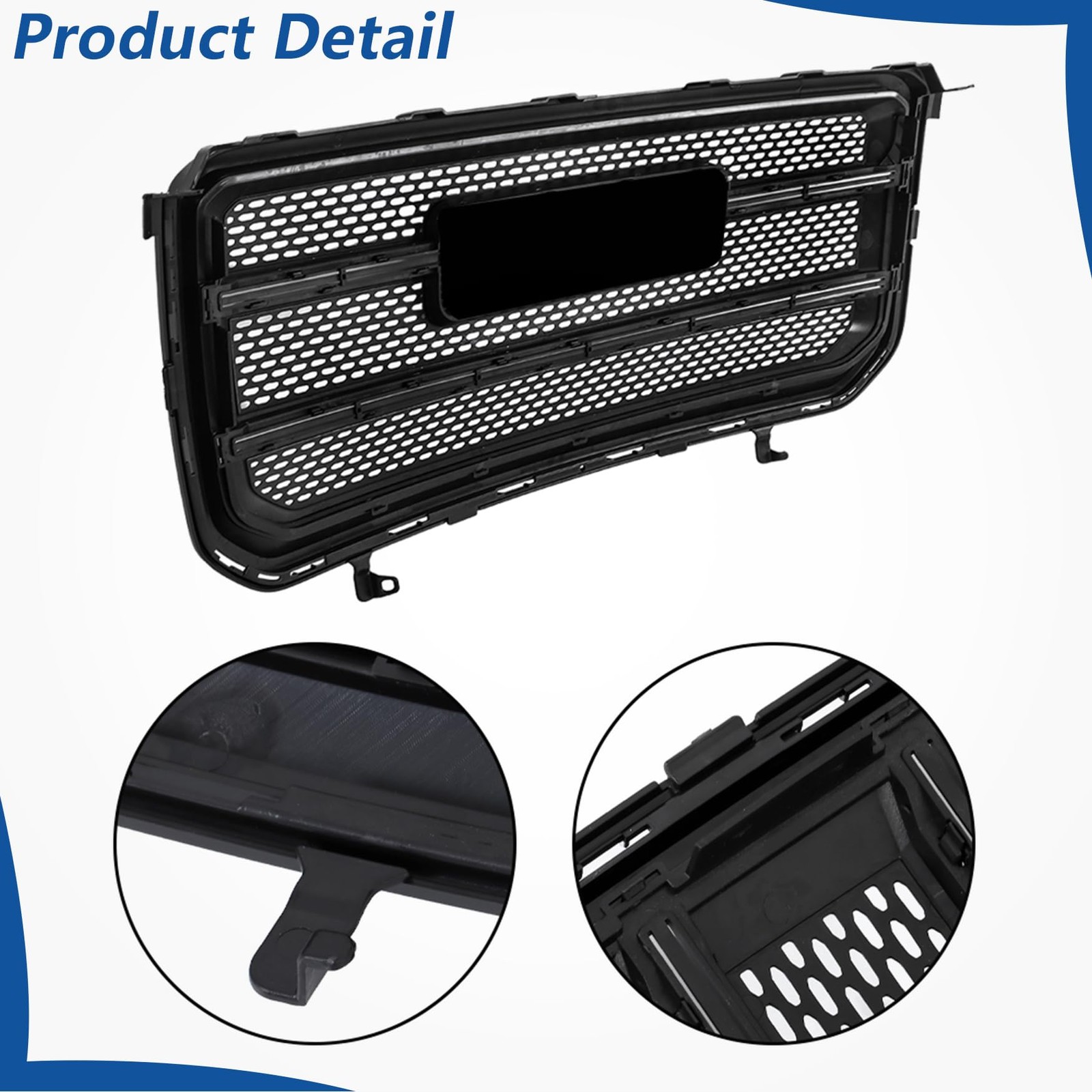 Glossy Black Front Bumper Grille Upper Mesh Style for Acadia Denali 2013-2016