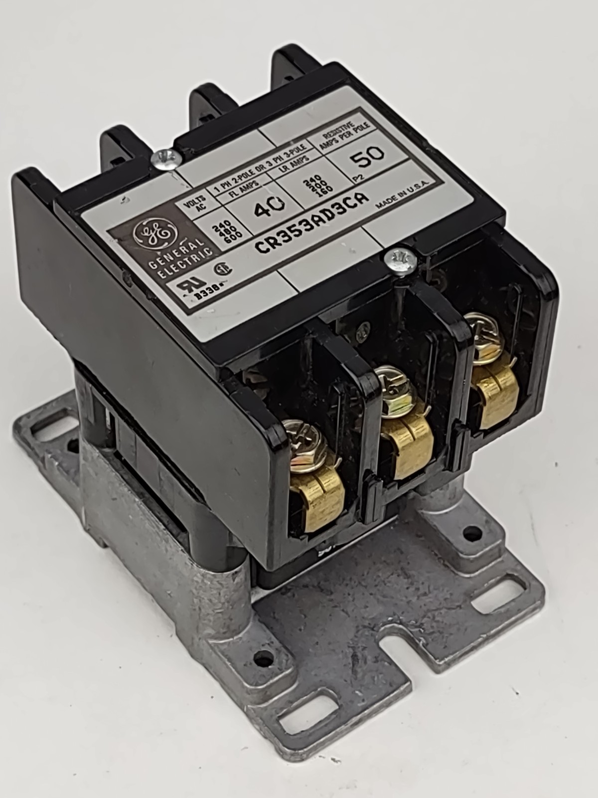 General Electric CR353AD3CA Contactor 40A 3-Pole 120V Coil, Refurbished