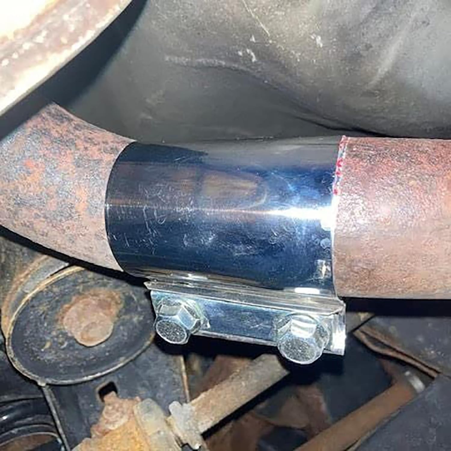 Stainless Steel Exhaust Clamp Band Sleeve 2.5 In Butt Joint Clamp 4 Pack