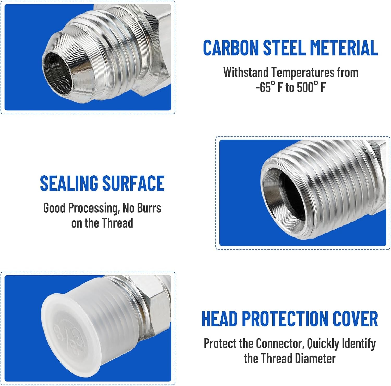 10 Pack Hydraulic Hose Adapter Fittings: 3/8″ JIC 37° Male X 3/8″ NPT Male New
