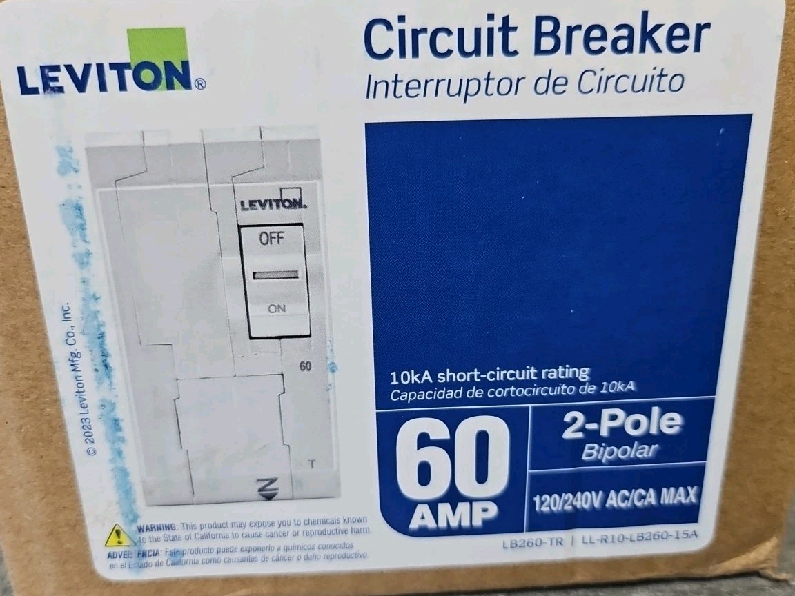 Leviton LB260-T 60A 2-Pole Plug-On Standard Branch Circuit Breaker