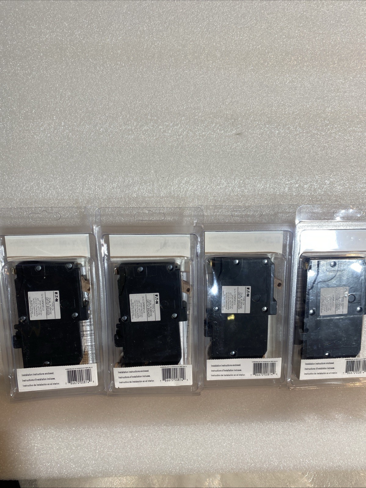 4 pack Eaton CHFAFGF115CS 1-Pole 15A ARC FAULT & GROUND Circuit Breaker lot 4
