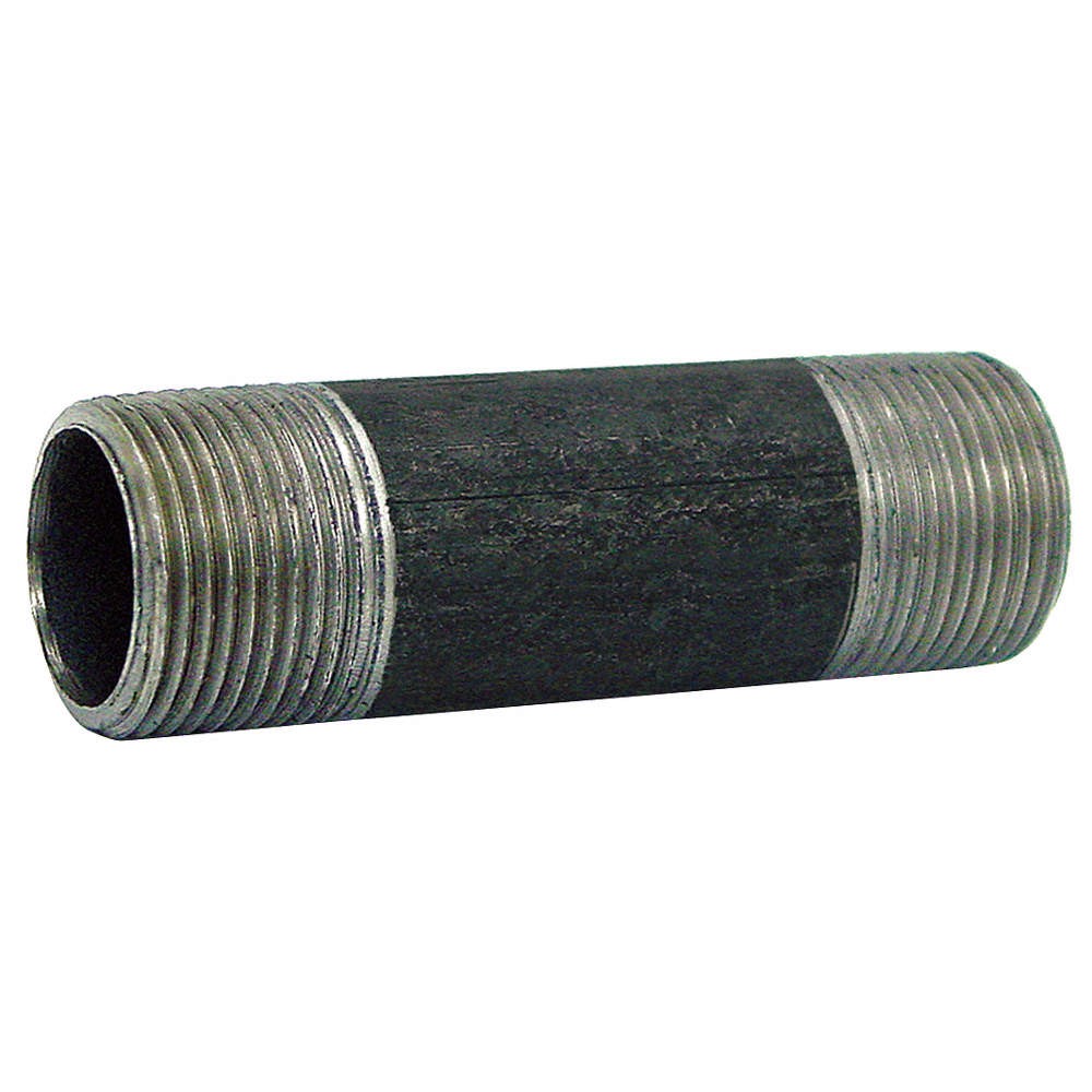 BECK 330056805 Black Pipe Nipple,Threaded,4×12 In 12U017