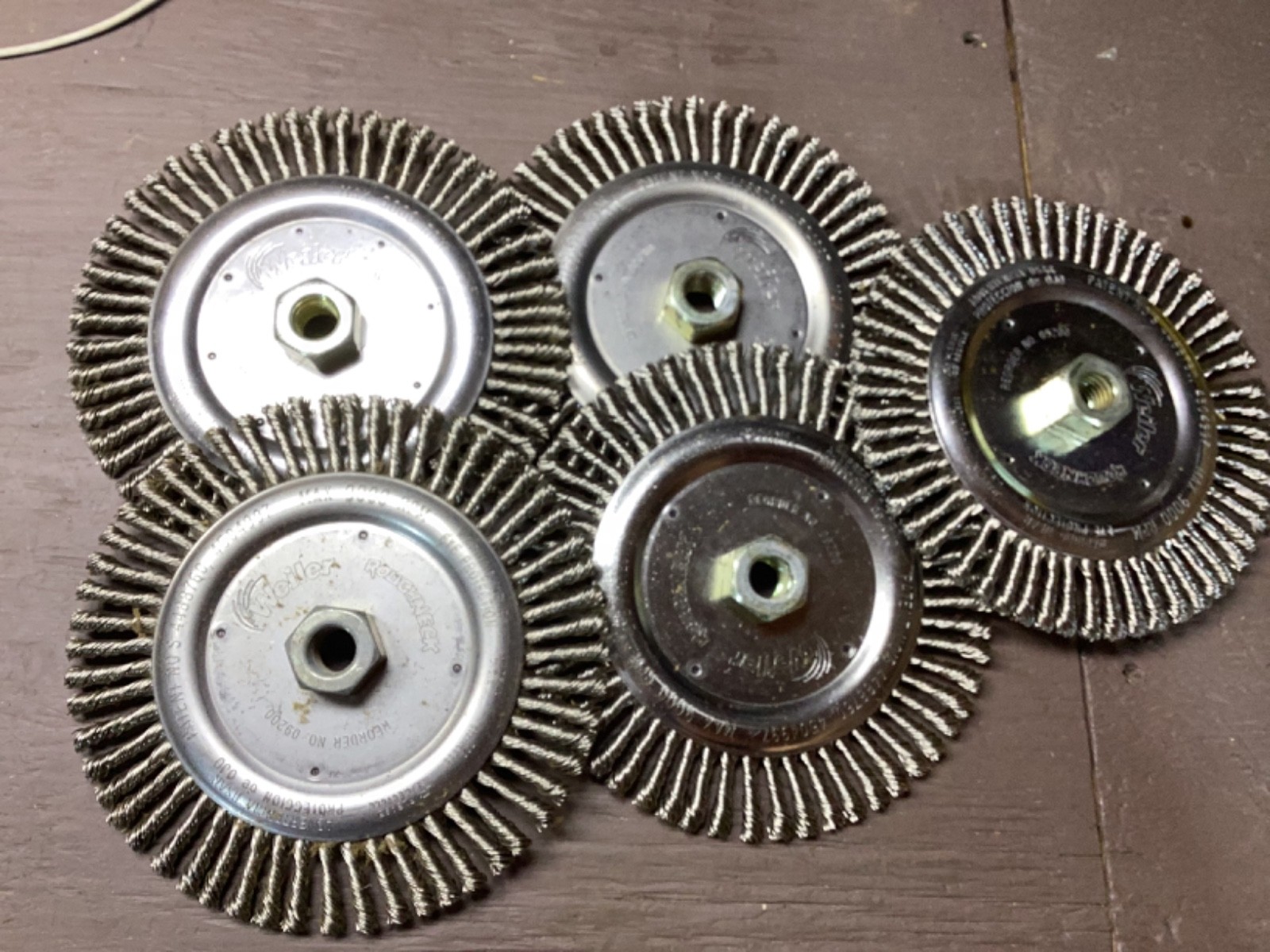 5 NEW Weiler 09200 7in Roughneck Root Pass Wire Wheel Brush Stainless 5/8-11
