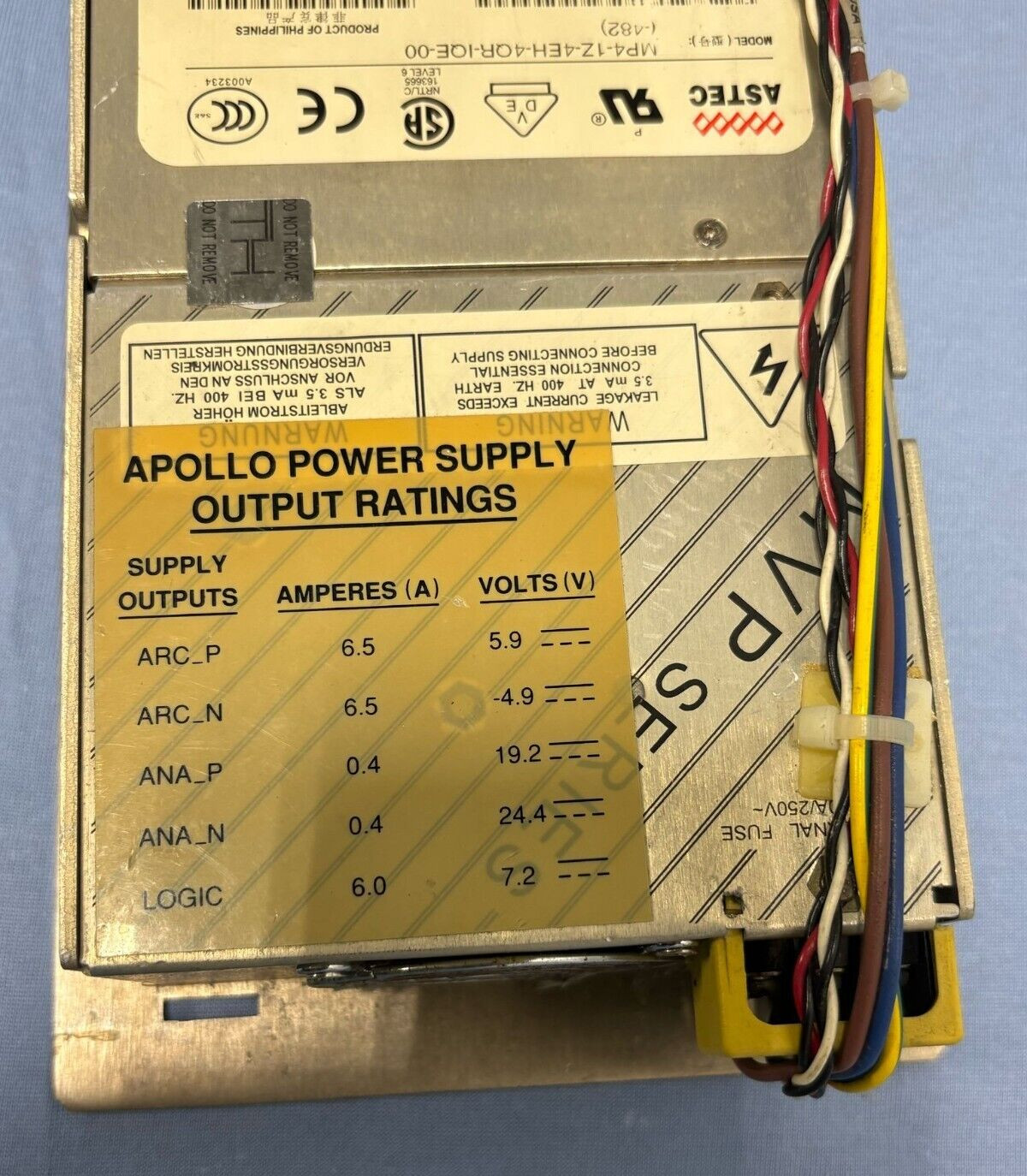 ASTEC MP4-1Z-4EH-4QR-IQE-00 Power Supply 73-540-4082 w/ Control Board 2292162-2