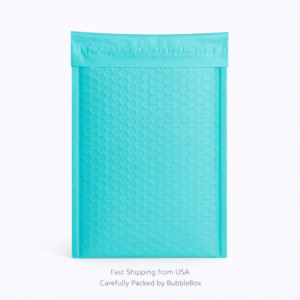 1000 Bulk Teal Poly Bubble Mailers #000 4×8 Water Resistant Padded Envelopes