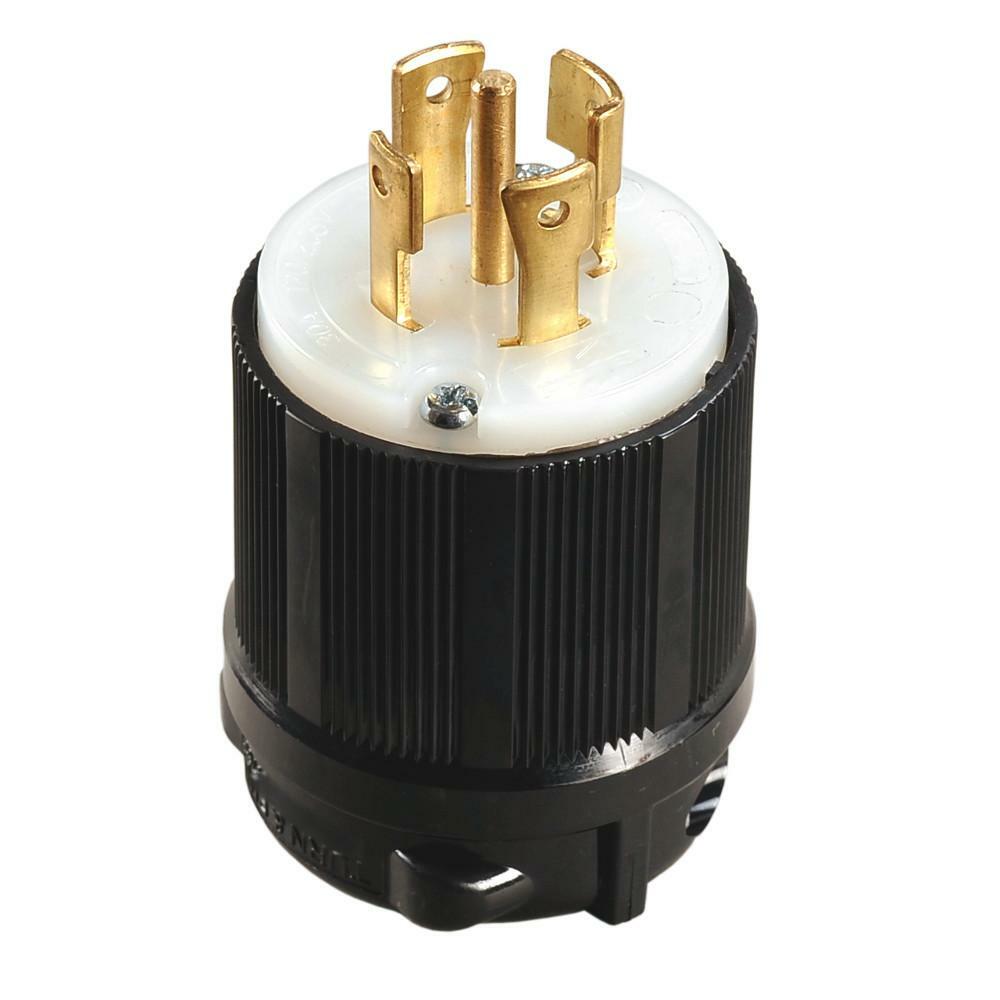 Grounding Locking Plug, 30A 120/208V AC, 4 Pole 5 Wire, cUL Listed, NEMA L21-30