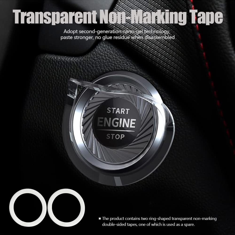 Engine Start Stop Button Cover 1.96in Black – Fits Most Cars & Protects Button